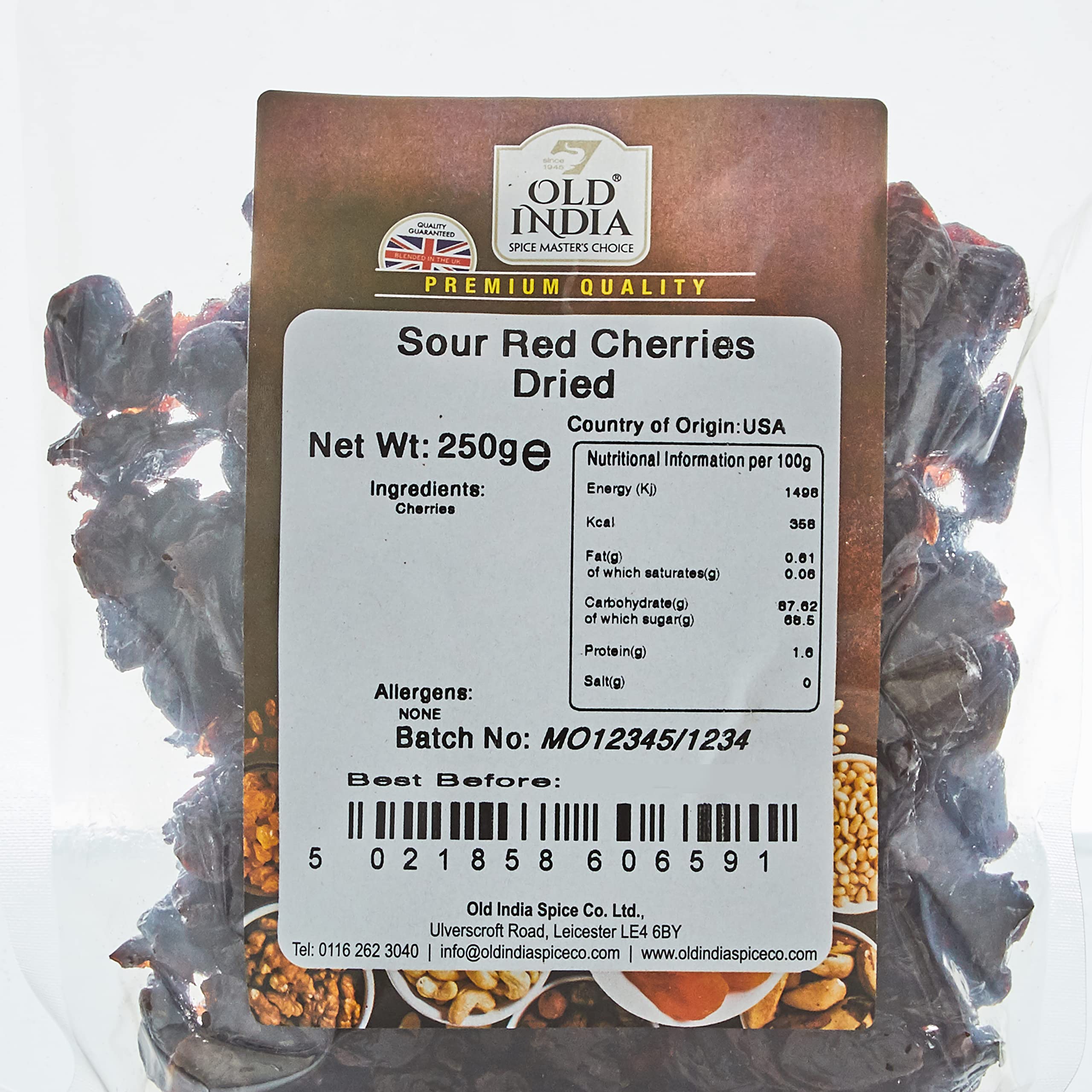 Old India Sour Red Cherries Dried 250g