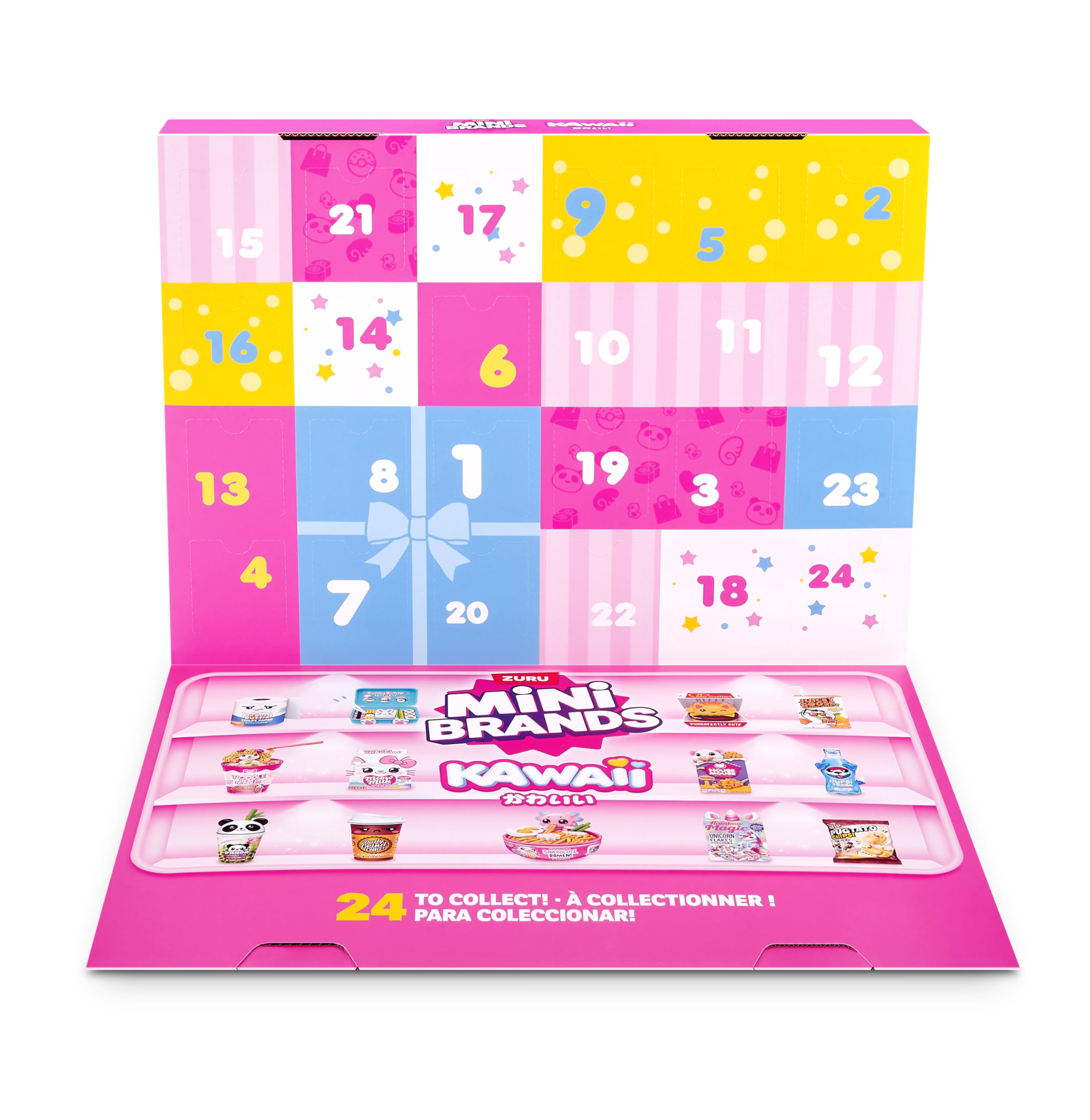 Mini Brands Kawaii Advent Calendar by ZURU - Collectible Seasonal Toy with 24 Mini Treasures