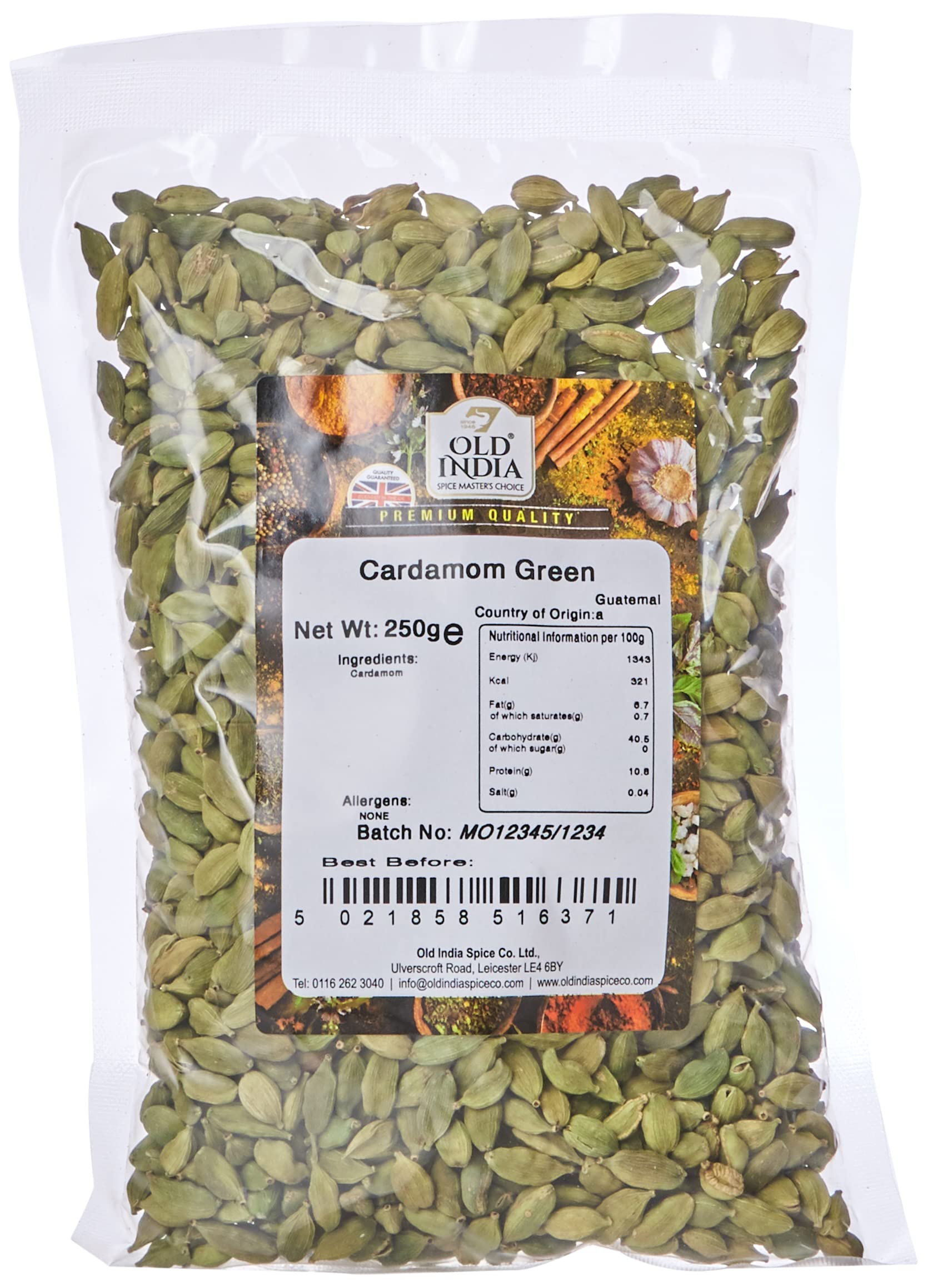 Old India Green Cardamom Seeds - 100% Natural Whole Spice | 250g Pack