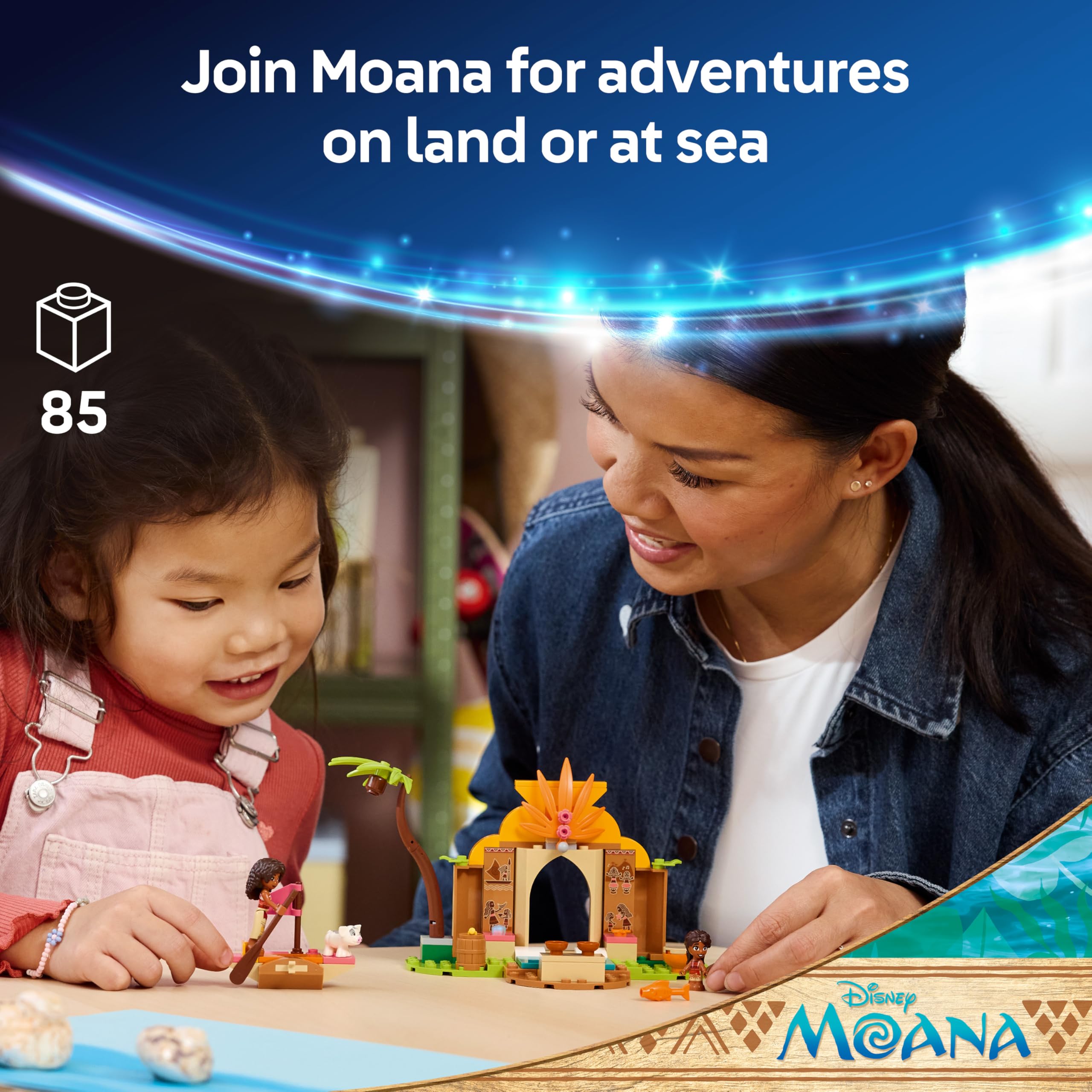 LEGO Disney Moana Village House & Boat Set 43282 | Ages 4+ | Includes Moana, Simea, Pua 2