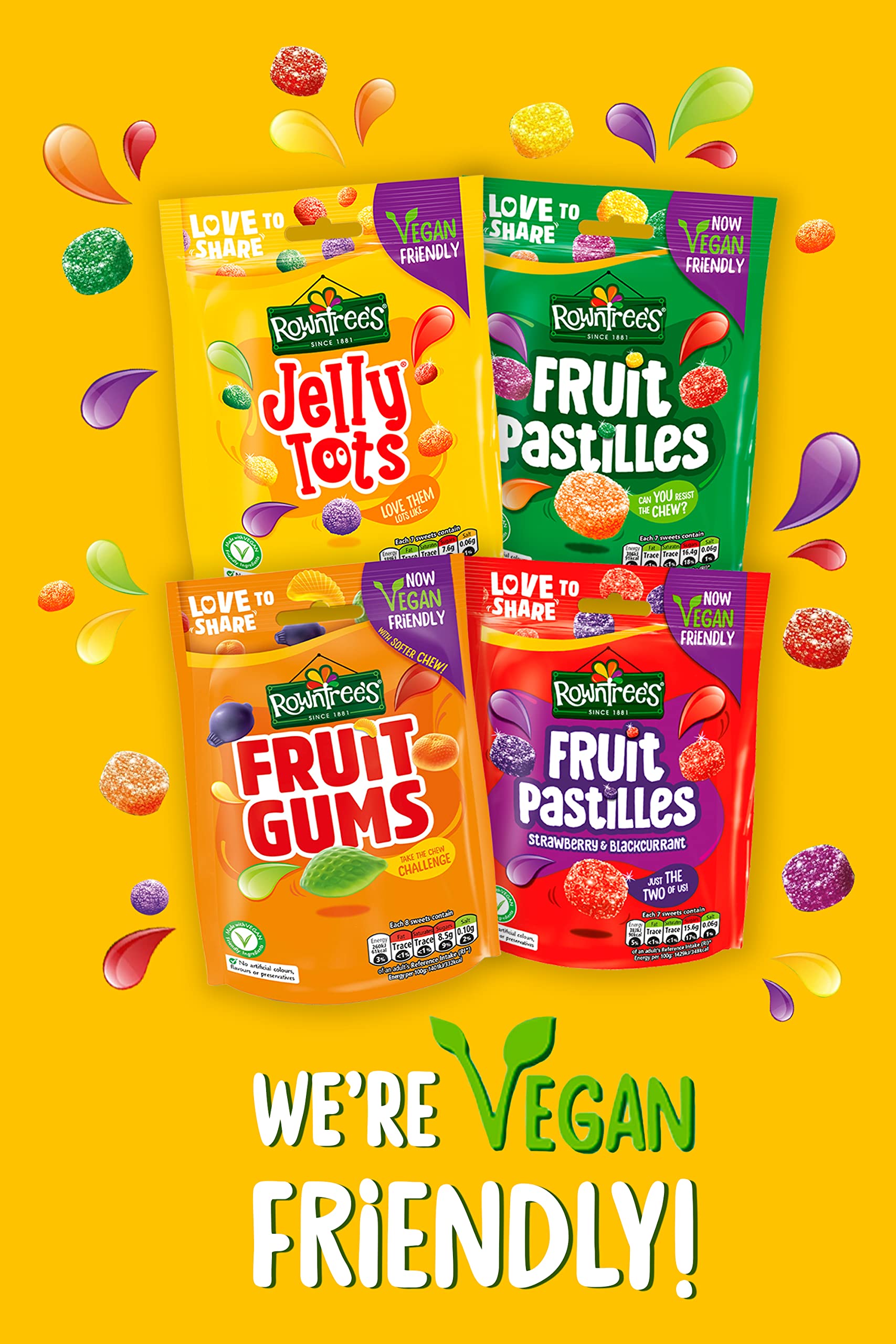 Rowntree's Jelly Tots Sweets - Fruit Flavoured Chewy Sweets, Vegan Friendly, 10 x 150g Sharing Bags 3