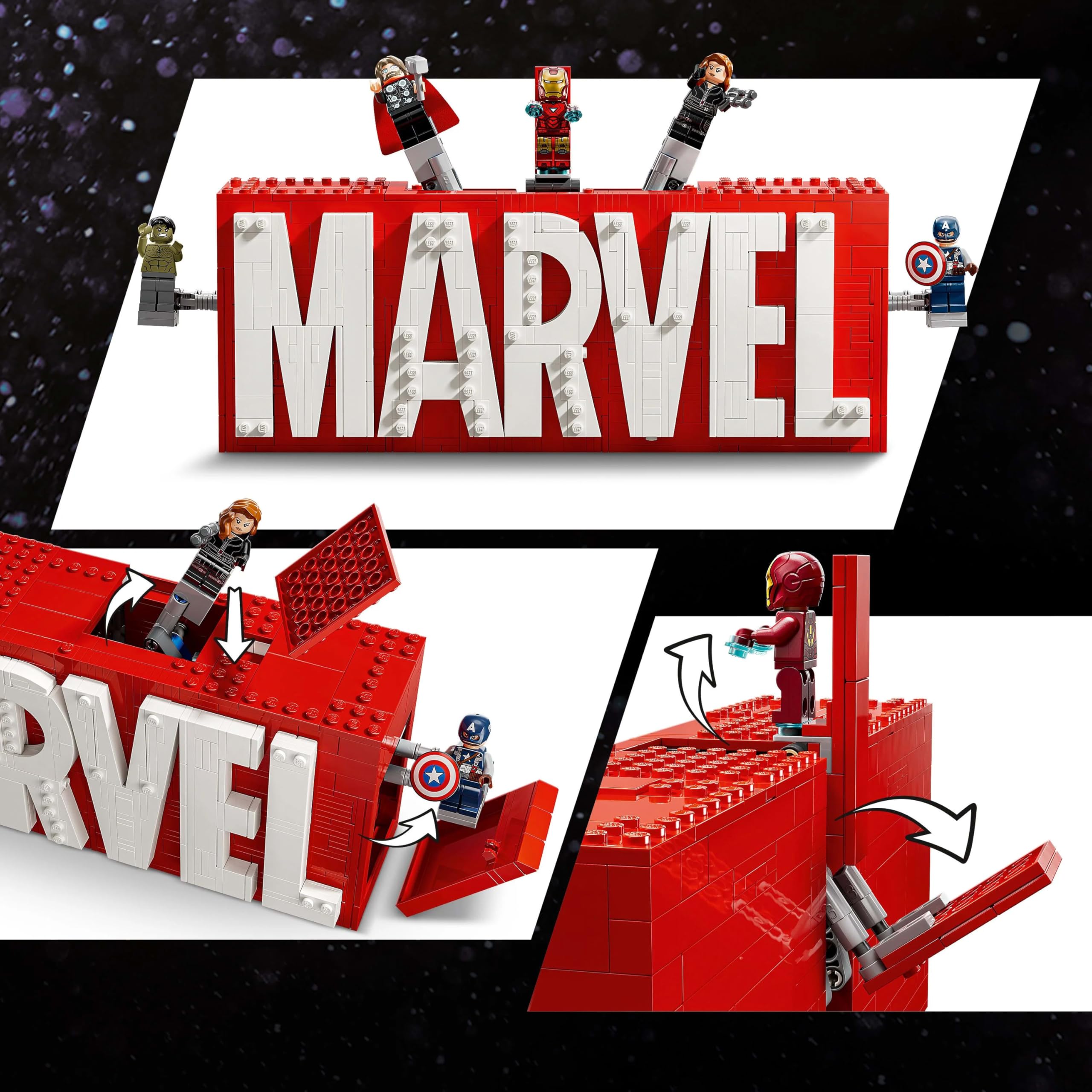 LEGO Marvel: MARVEL Logo & Minifigures - Buildable Super Hero Playset for Ages 12+ 11