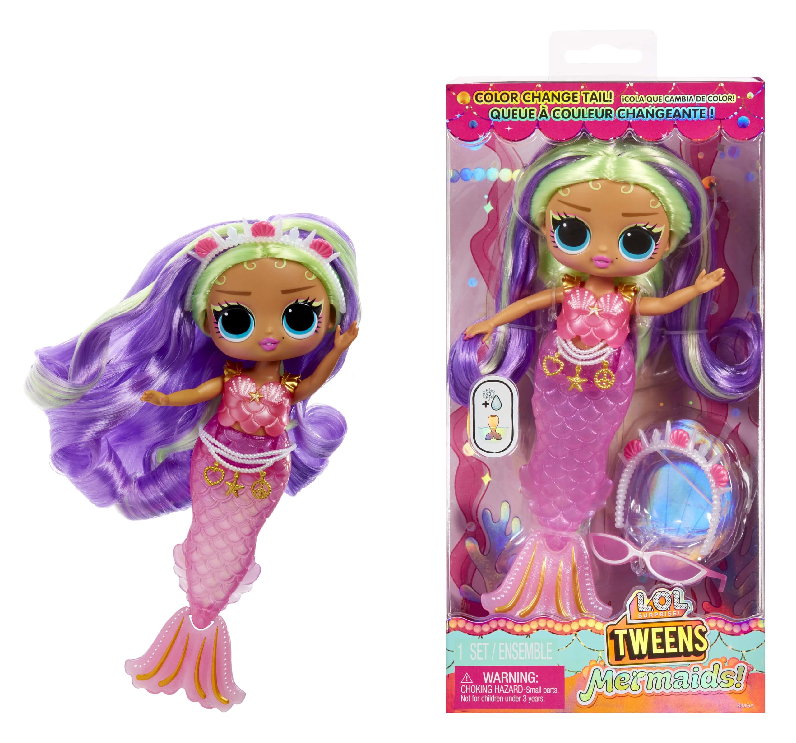 L.O.L. Surprise! Tweens Mermaid Cleo Clove - Color Changing Tail Fashion Doll with Movable Fins & Accessories