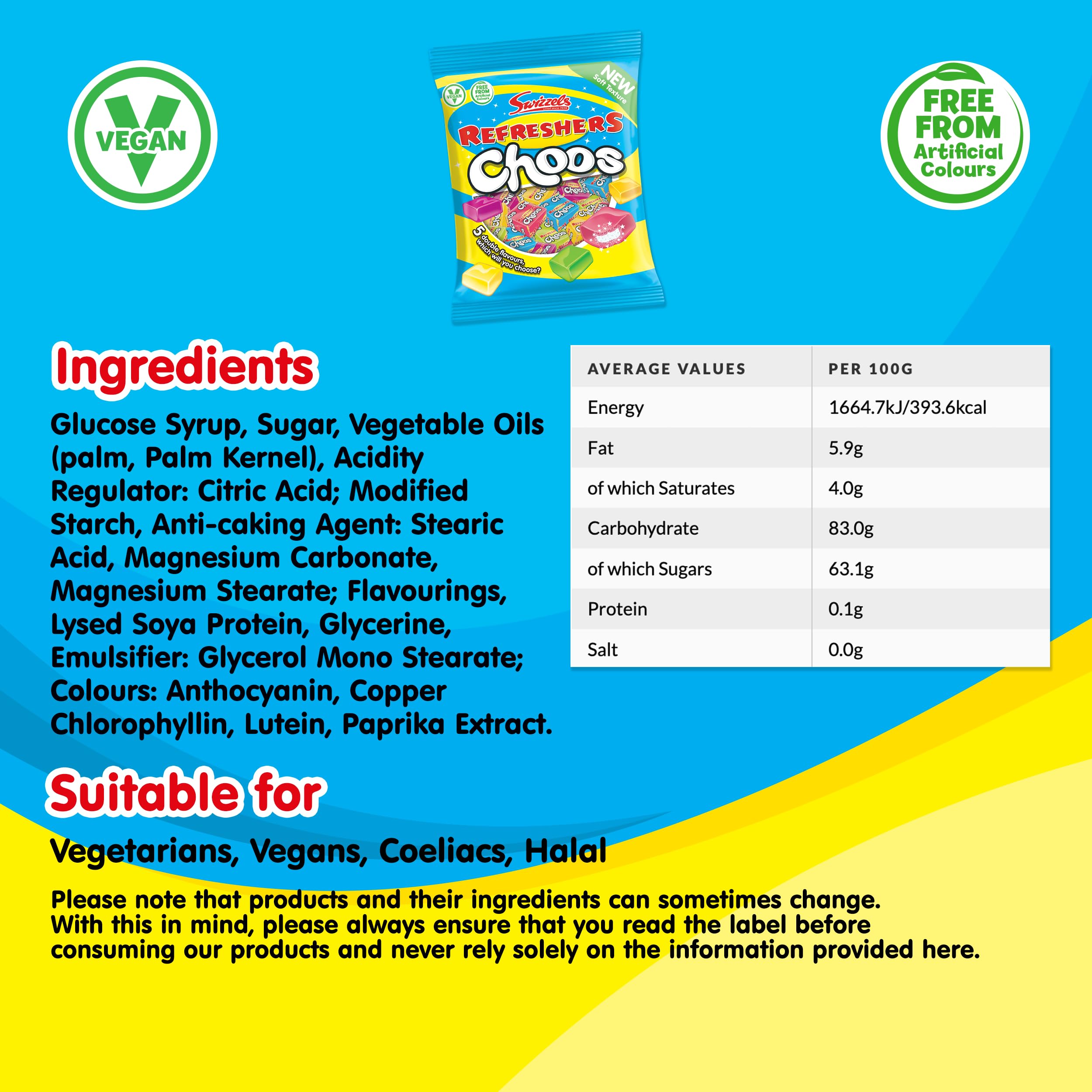 Swizzels Refreshers Choos Sharing Bag, 150g