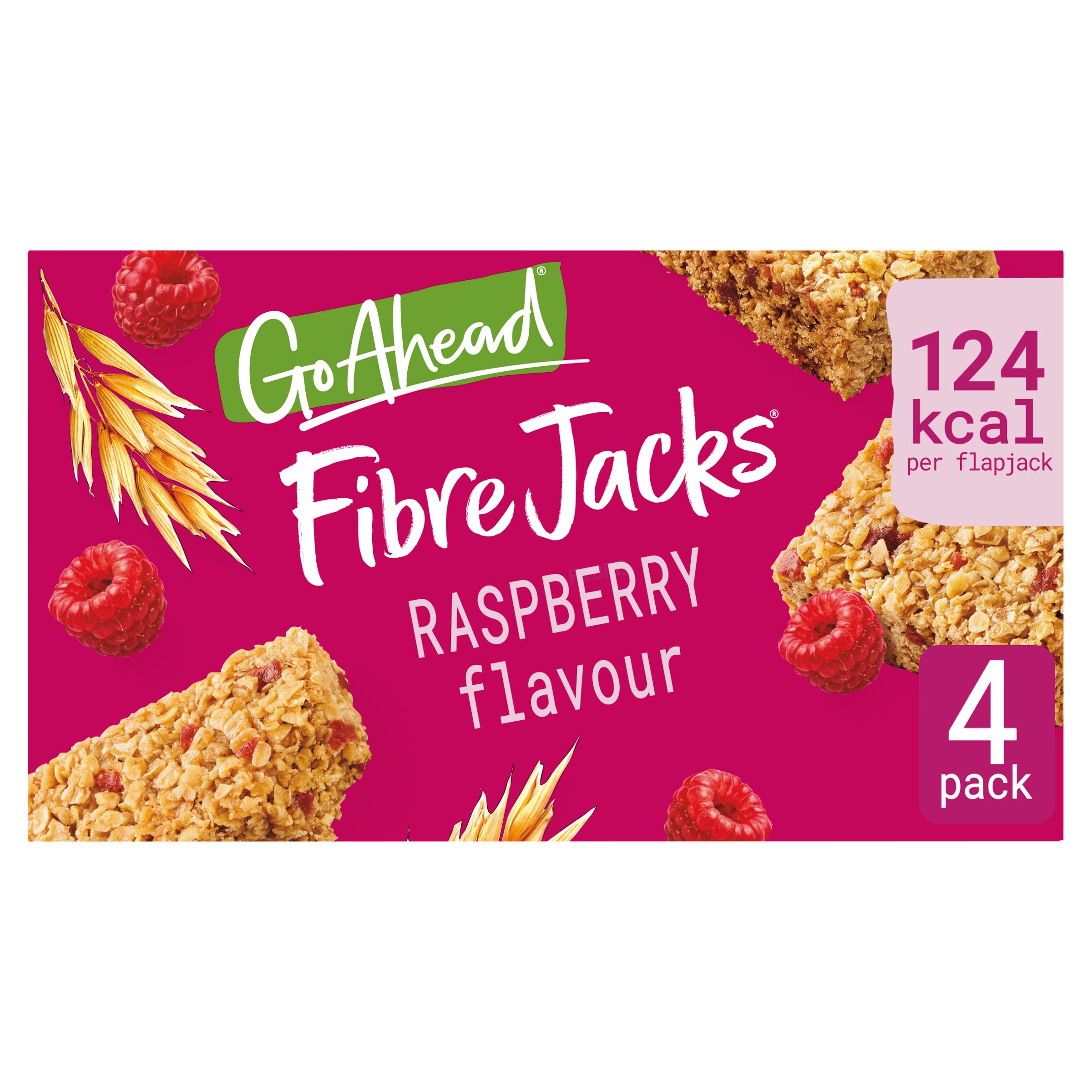 Go Ahead FibreJacks Raspberry Flapjacks, 118.9 g (Pack of 4)