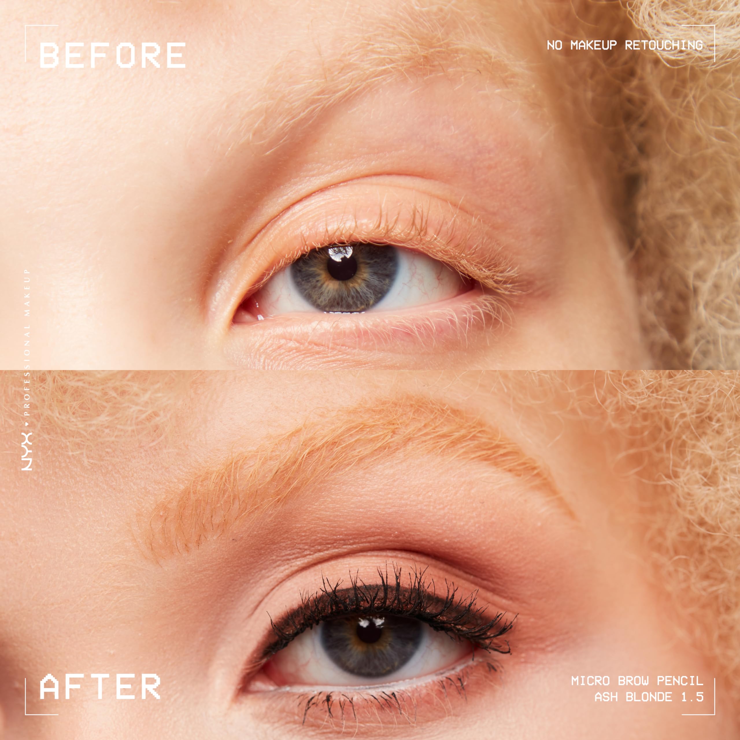 NYX Professional Makeup Micro Brow Pencil - Dual Ended Mechanical Eyebrow Pencil with Spoolie Brush (Ash Blonde) 4