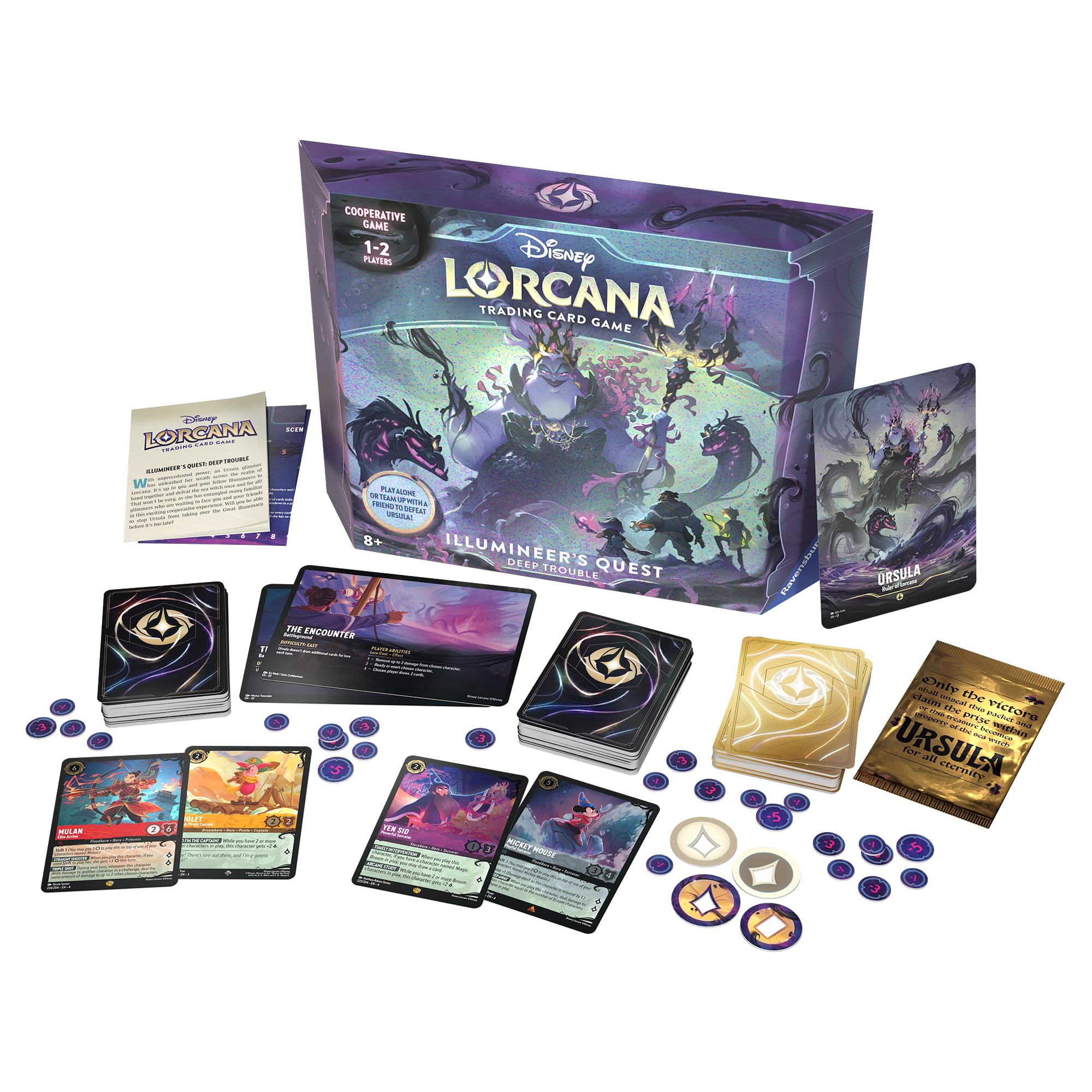 Ravensburger Disney Lorcana Deep Trouble Gift Pack - Set 4: Ursula's Return TCG | Ages 8+