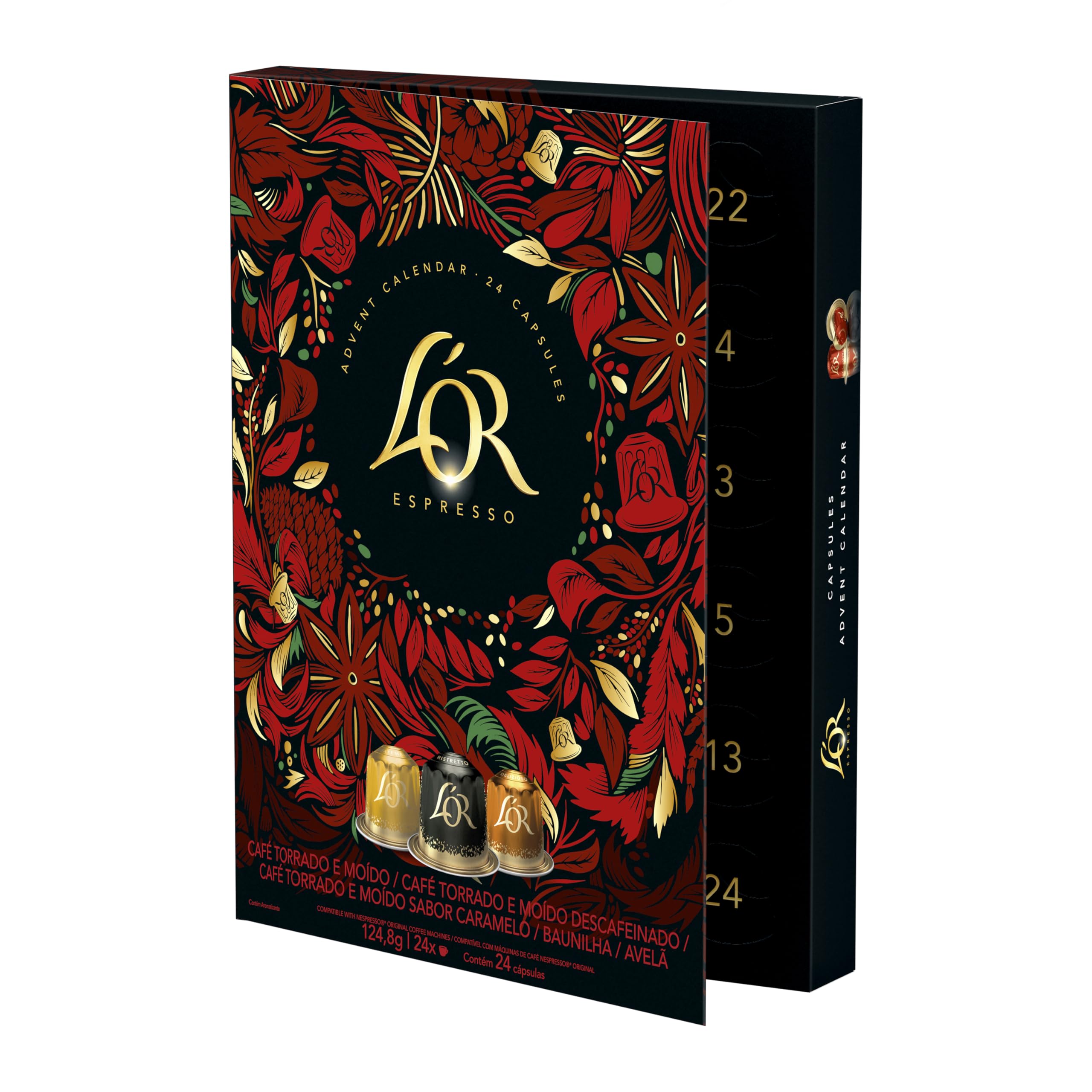 L'OR Coffee Pod Advent Calendar - 24 Capsules for Nespresso Original & L'OR BARISTA 6