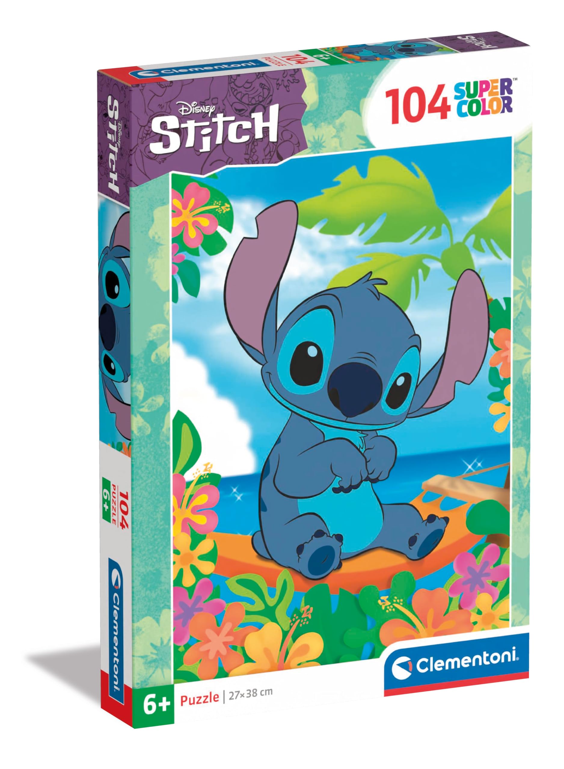 Clementoni Disney Stitch 104-Piece Jigsaw Puzzle - Educational Kids Puzzle for Ages 6-8
