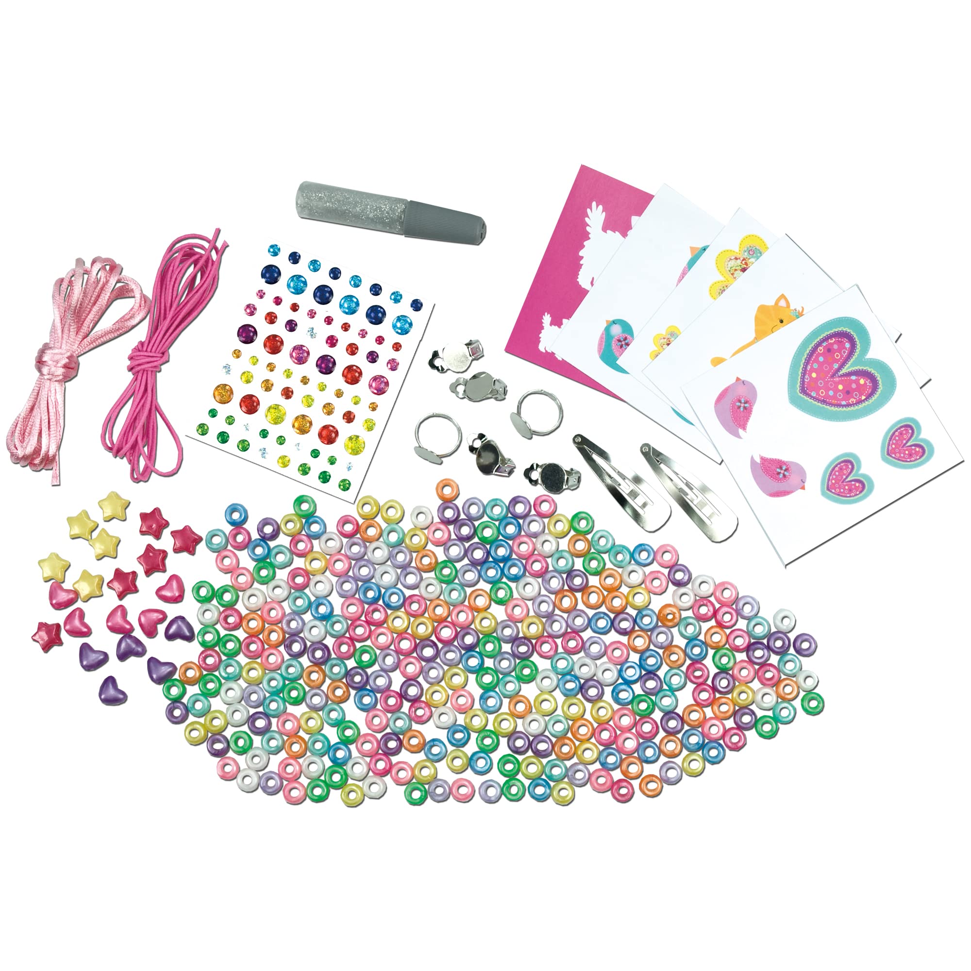 Galt Jewellery Craft Kit - Ages 5+ | 300 Pony Beads | Includes Glitter Glue & Foam Shapes