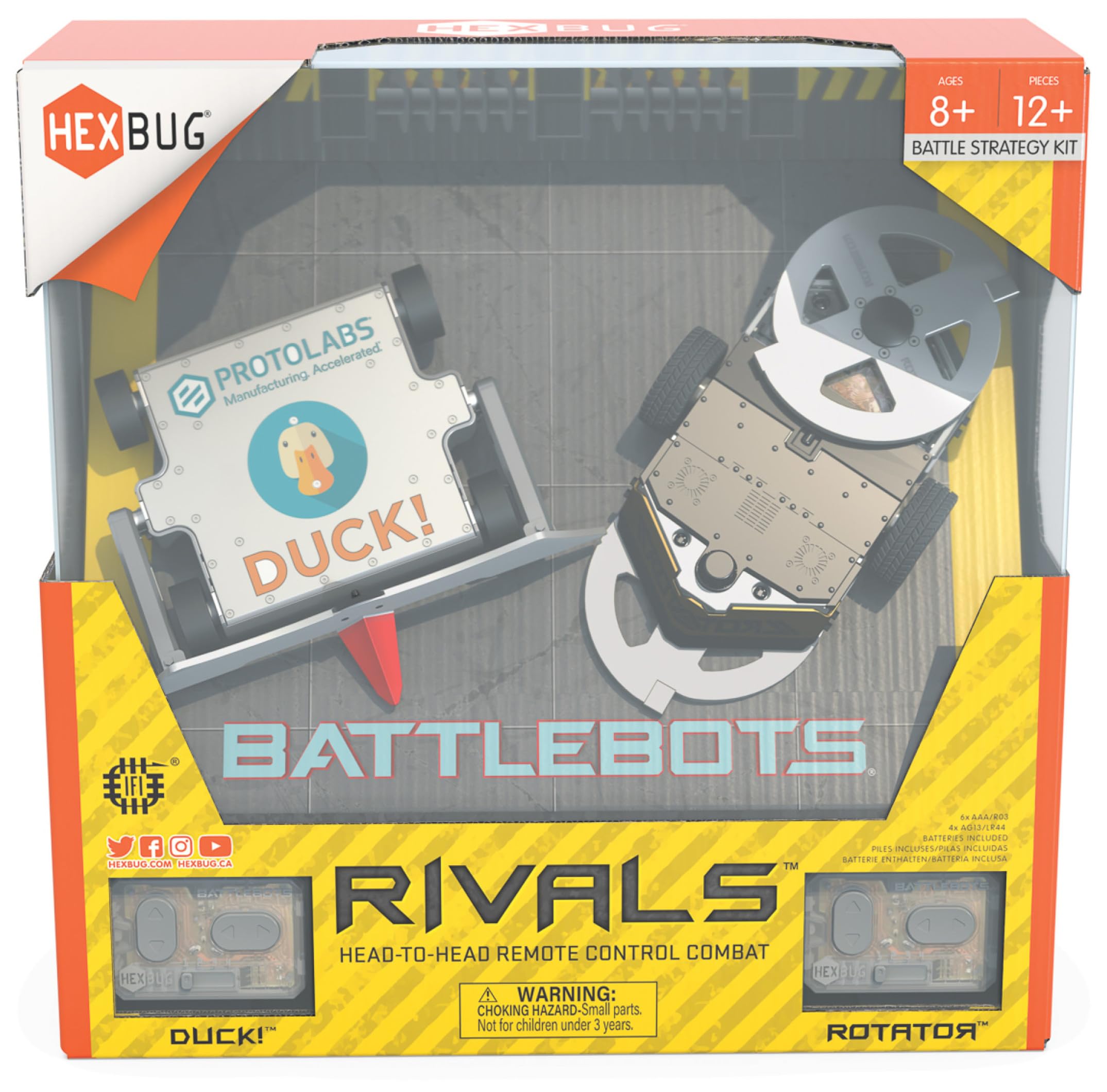 HEXBUG BattleBots Rivals 5.0 - Rotator and DUCK! Remote Control Bots | Ages 8+