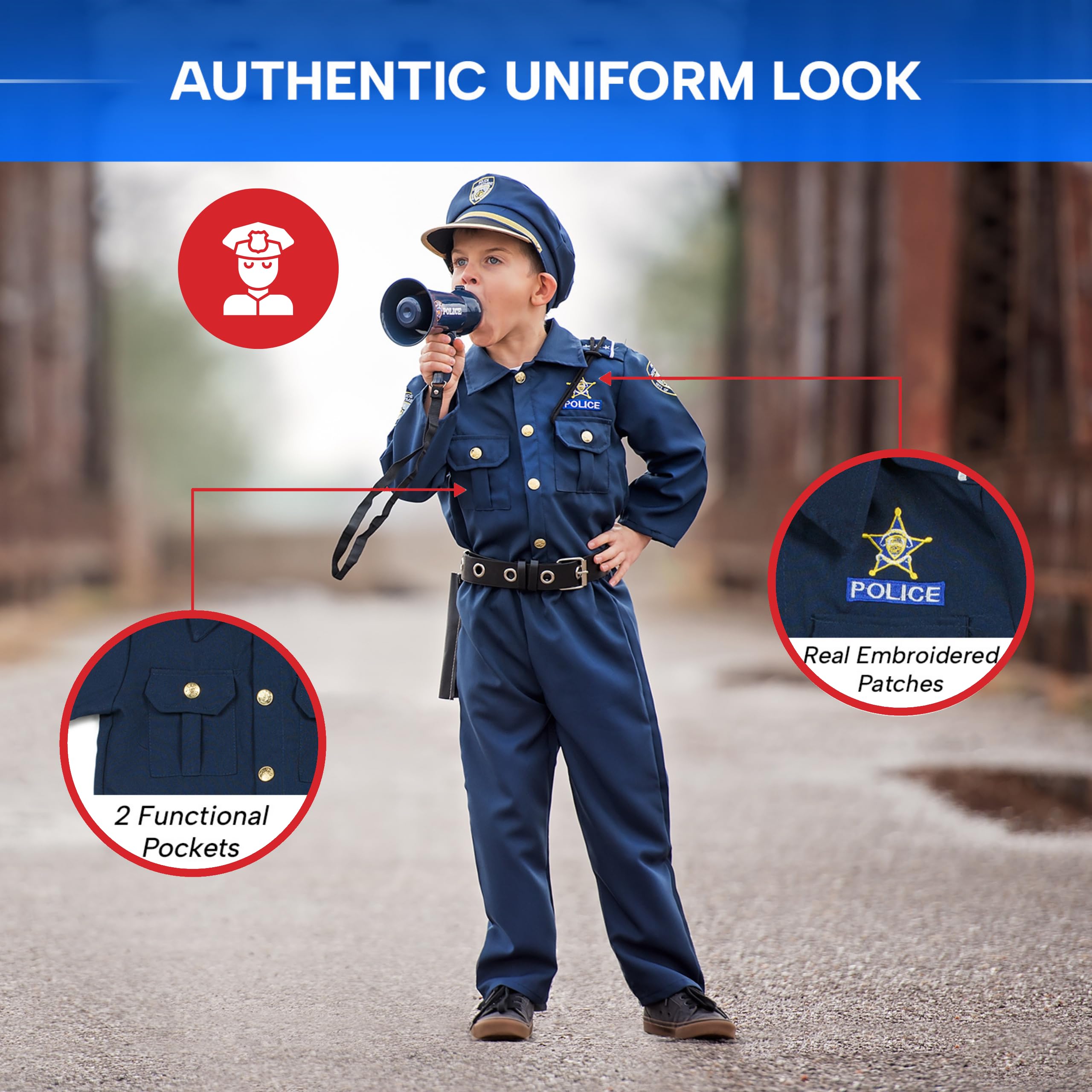 Dress Up America Police Costume for Boys - Includes Shirt and Pants 6