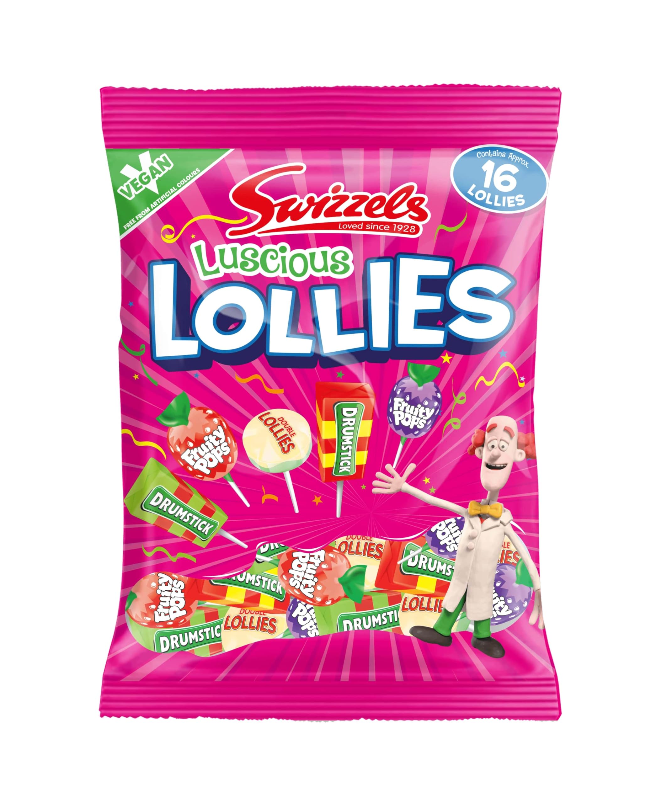 Swizzels Luscious Lollies 176g - Drumstick & Fruity Pops Assorted Sweets