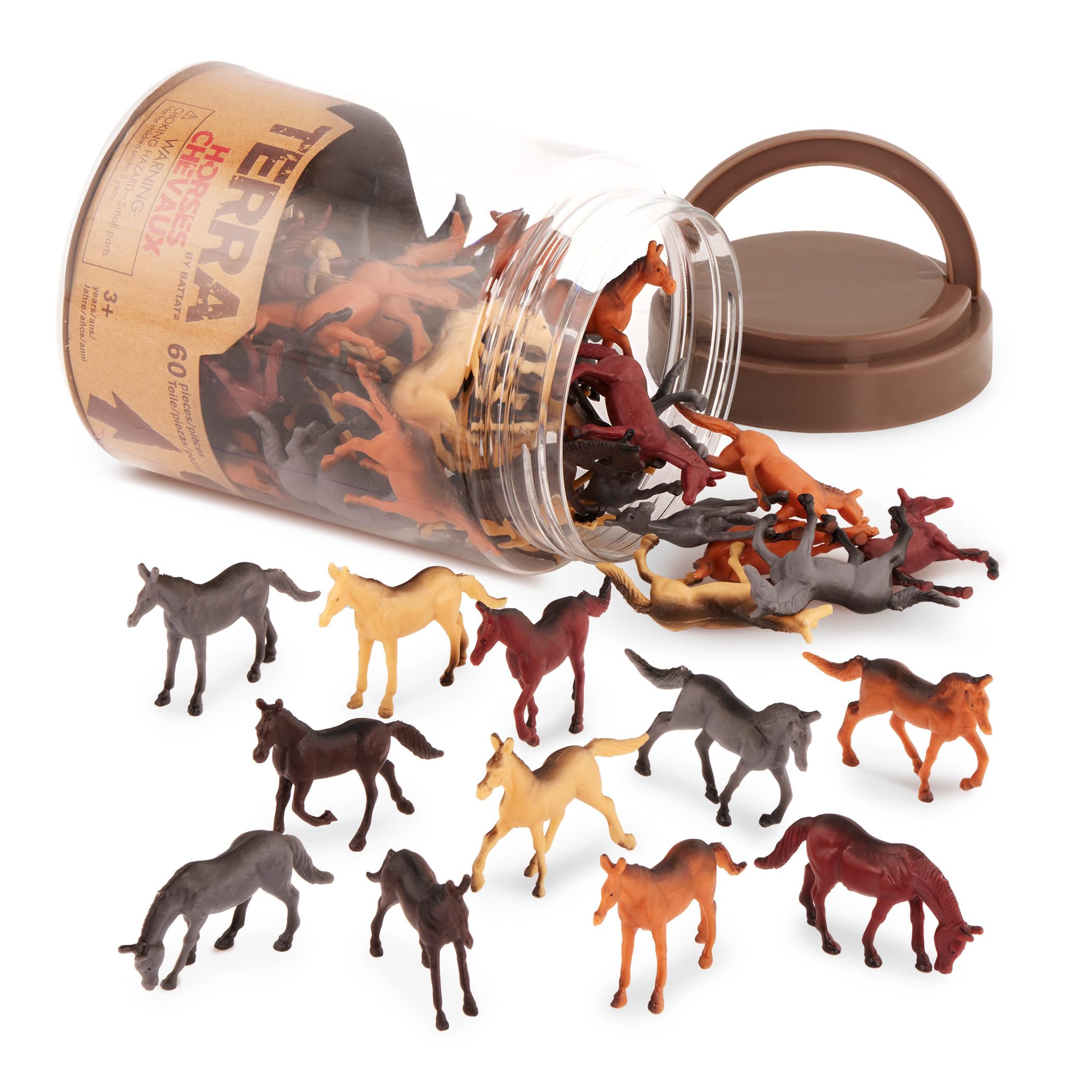 Terra by Battat Horses - 60 Piece Miniature Horse Toy Set for Kids 3+ 6
