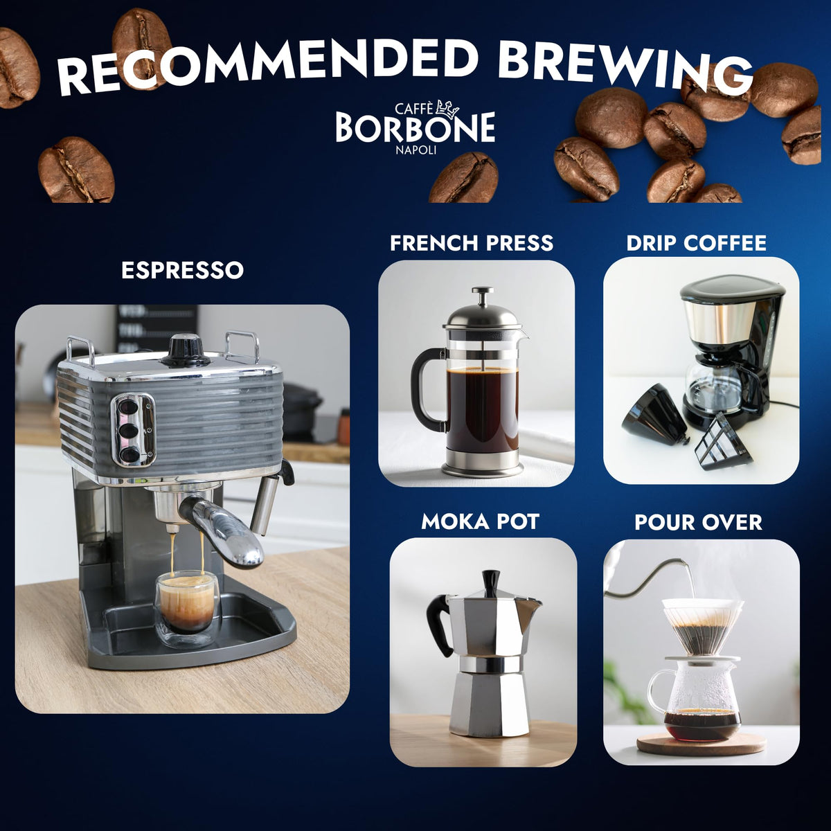 Caffè Borbone Crema Superiore Roasted Coffee Beans - 1kg, Authentic Neapolitan
