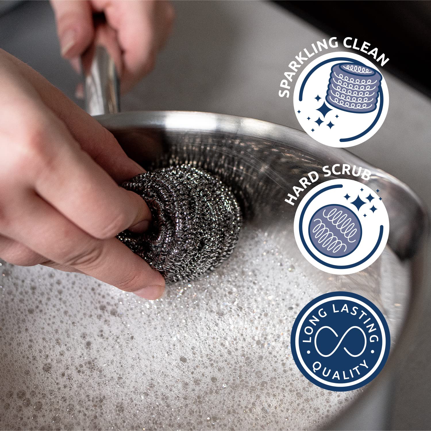 Sorbo - Stainless Steel Pan Scourers, 4 Pack 4