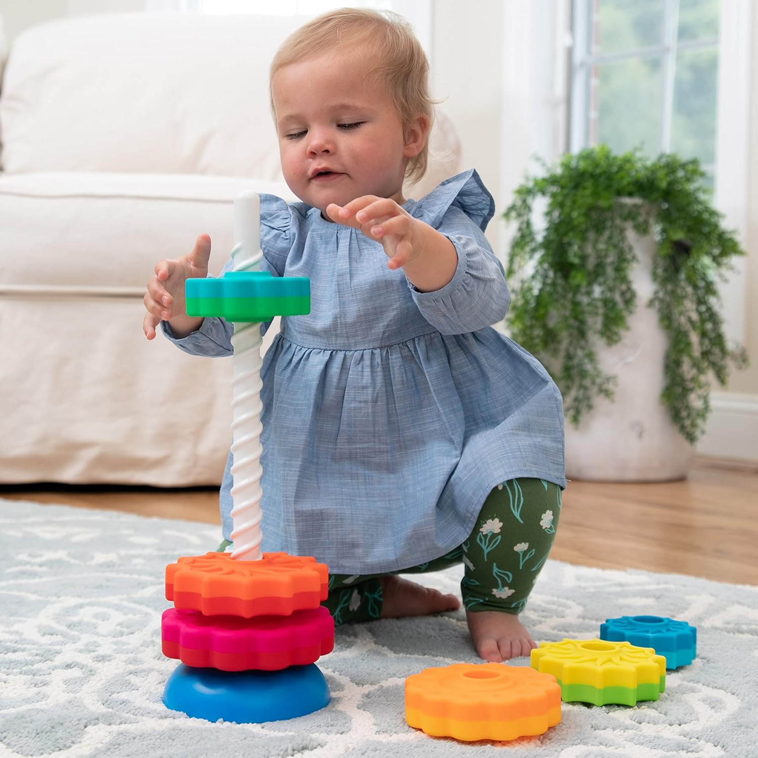 Fat Brain SpinAgain FA110-1 Stacking & Twirling Toy for Toddlers 8