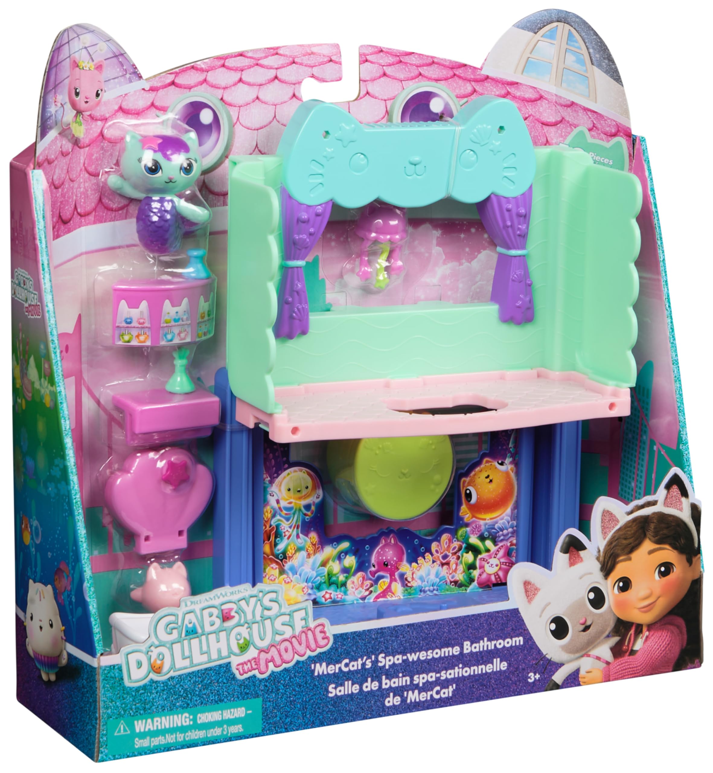 Gabby's Dollhouse: The Movie - MerCat's Spa-wesome Bathroom Playset with Figure 5