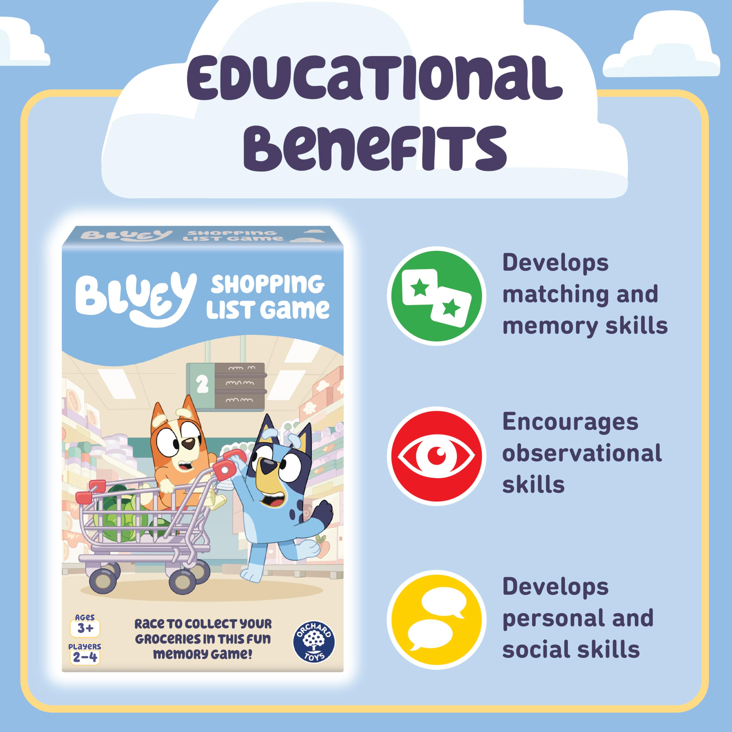 Orchard Toys Official Bluey Shopping List Matching and Memory Game 3