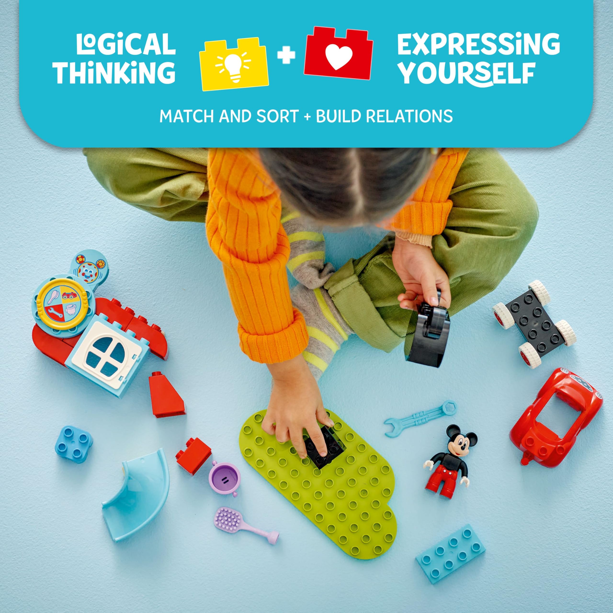 LEGO DUPLO Disney Mickey Mouse Clubhouse & Car Set - Building Toy for Toddlers 2+ 4