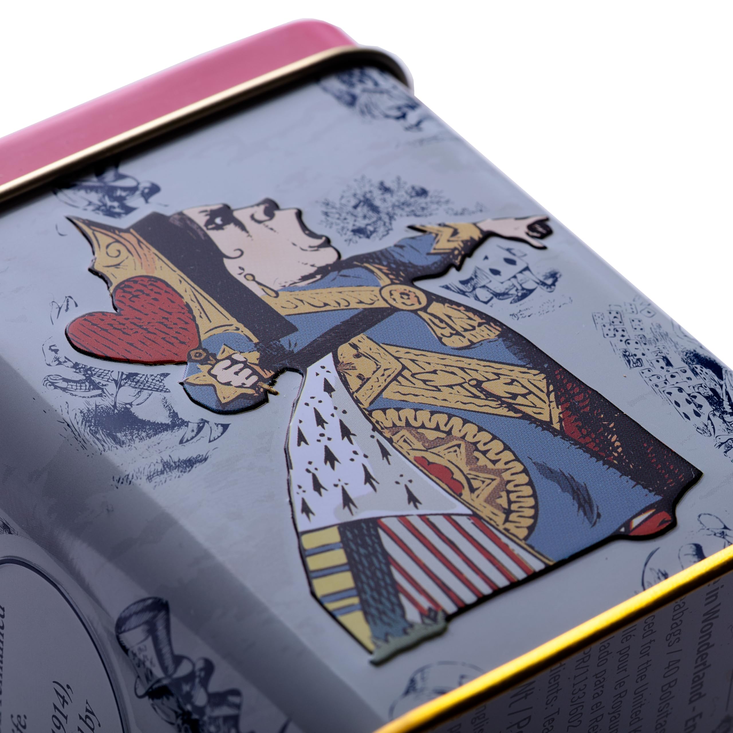 New English Teas - Pink Alice in Wonderland Tea Caddy with 40 English Afternoon Tea Bags 4