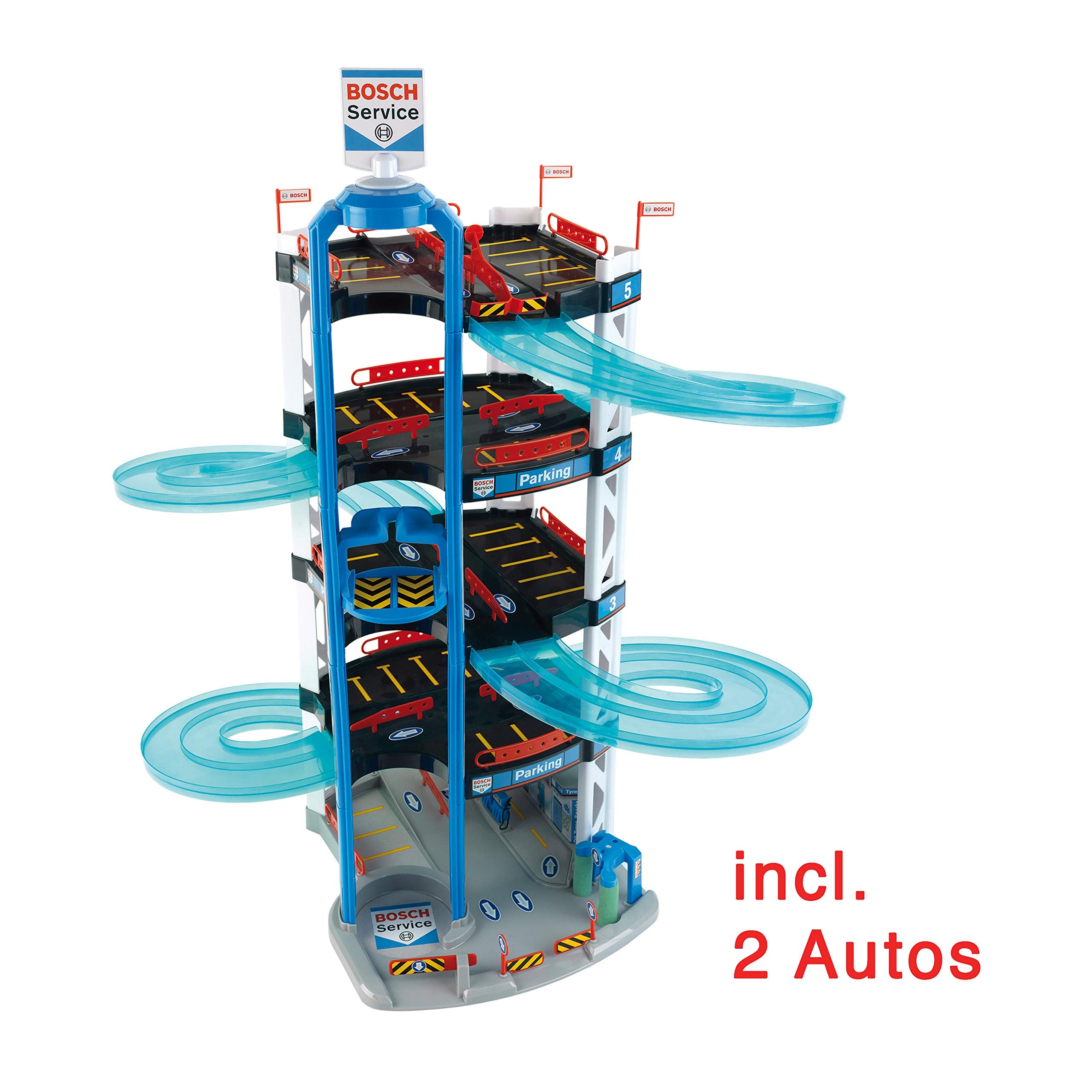 Theo Klein Bosch Car Service Multi-Storey Car Park - 5 Levels, 2-Lane Ramp | Ages 3+ 6