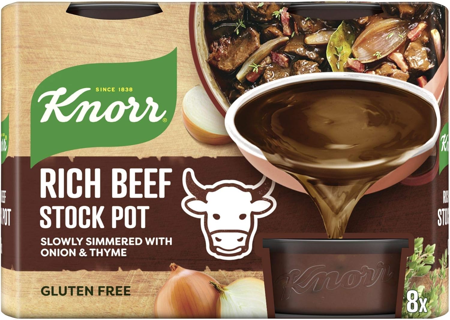 Knorr Rich Beef Gluten-Free Stock Pots - 8 x 28g