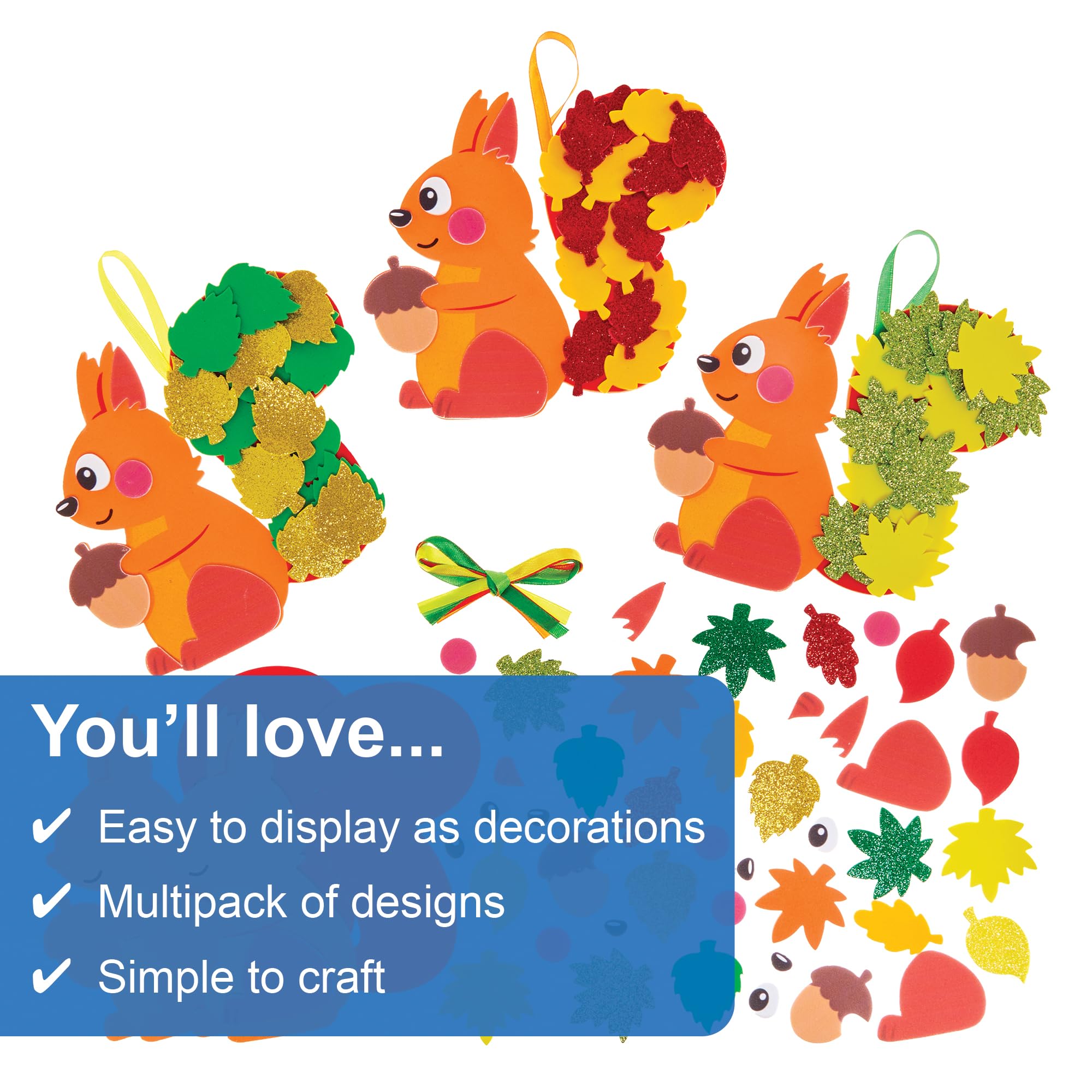 Baker Ross Leafy Squirrel Mix and Match Decoration Craft Kit - Pack of 5 4