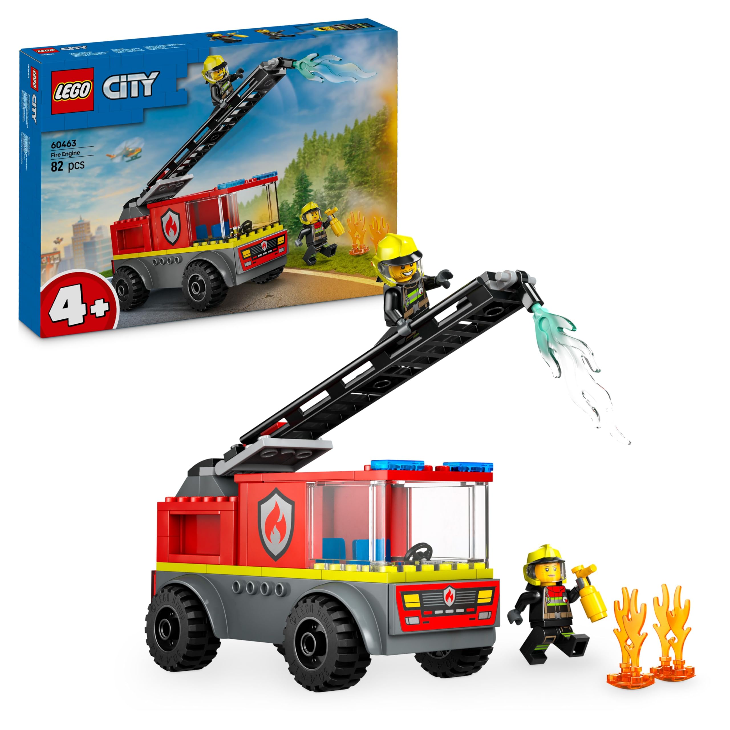 LEGO City Fire Engine with Ladder Toy - Building Set for Kids Aged 4+