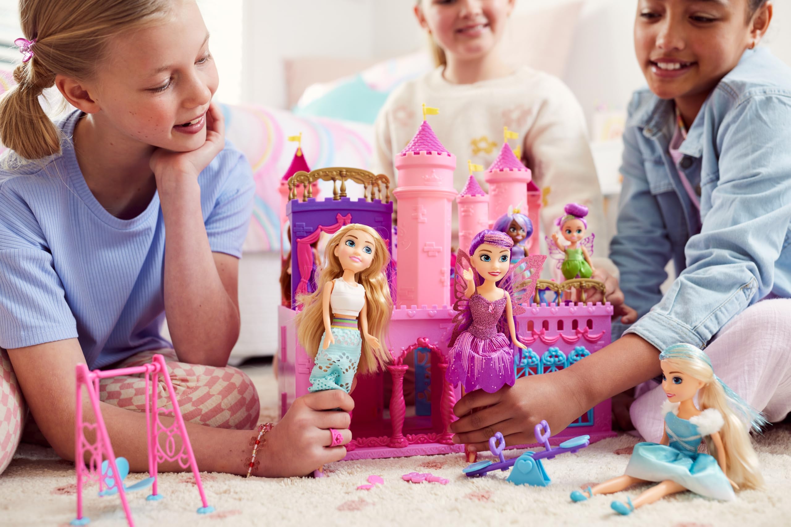 ZURU Sparkle Girlz Fantasy Little Friends Set of 10 Dolls - Sparkly Outfits & Brushable Hair 11