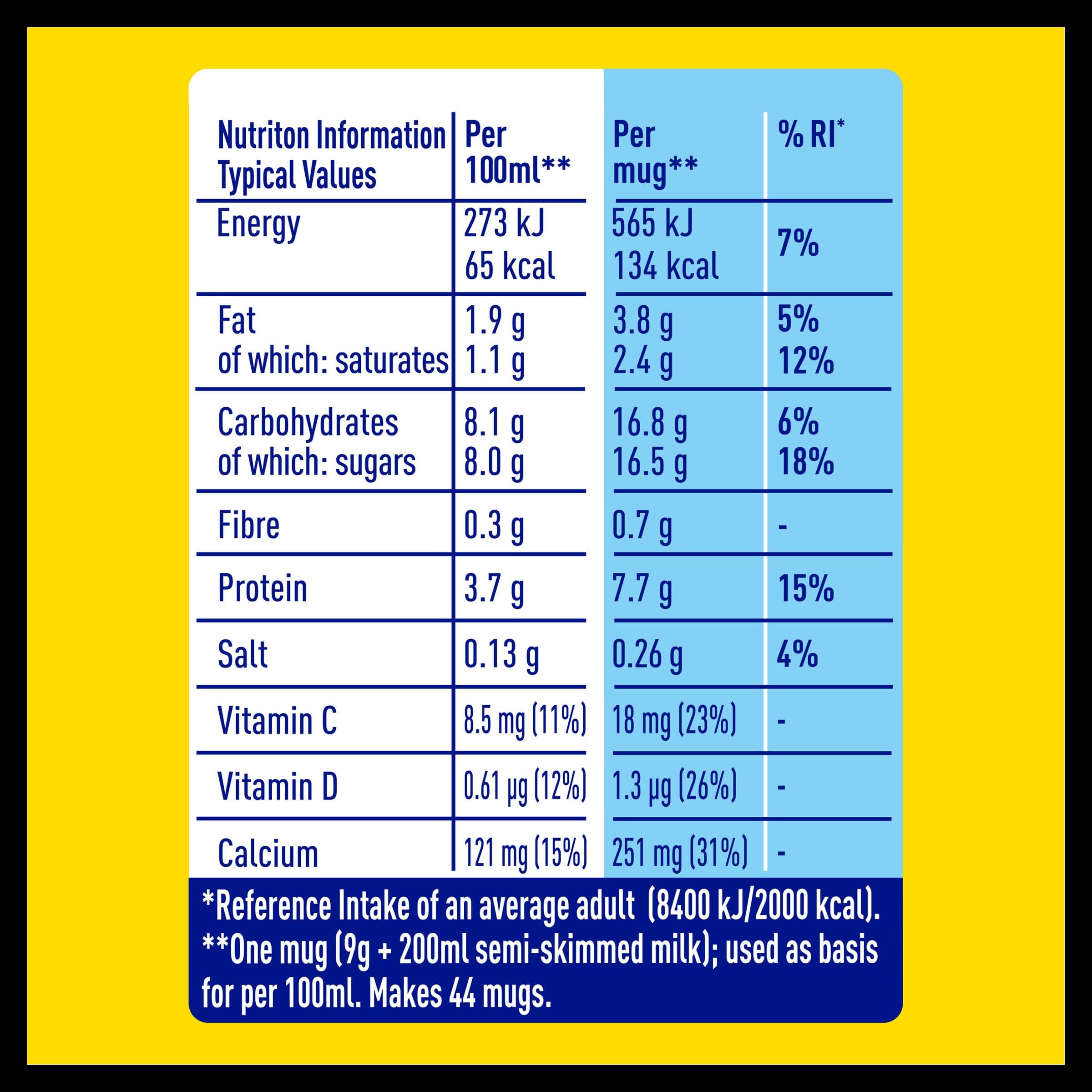 Nesquik Hot Chocolate Powder 400g - Gluten Free, No Artificial Ingredients, Sustainably Sourced Cocoa 6