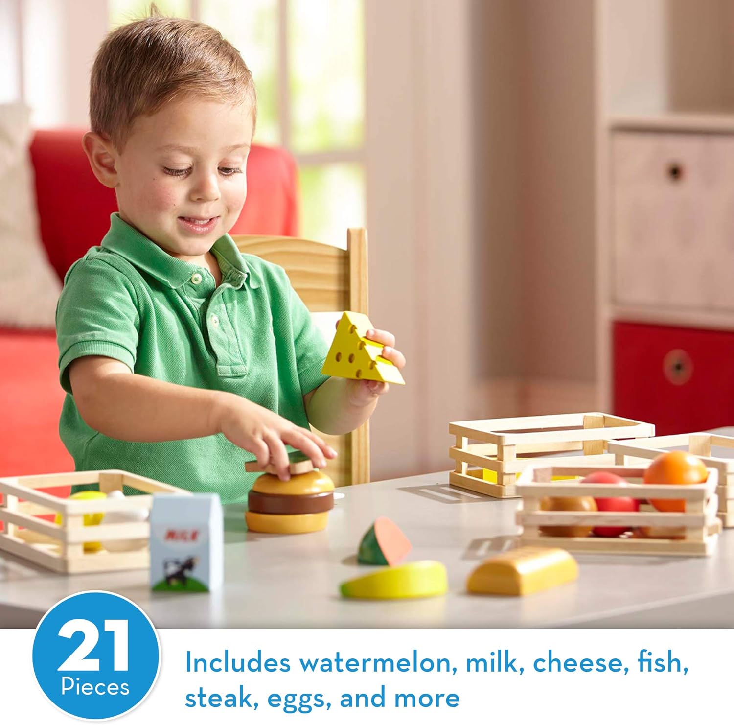 Melissa & Doug Food Groups Wooden Play Food Set - Pretend Play & Educational Toy for Ages 3+ 6