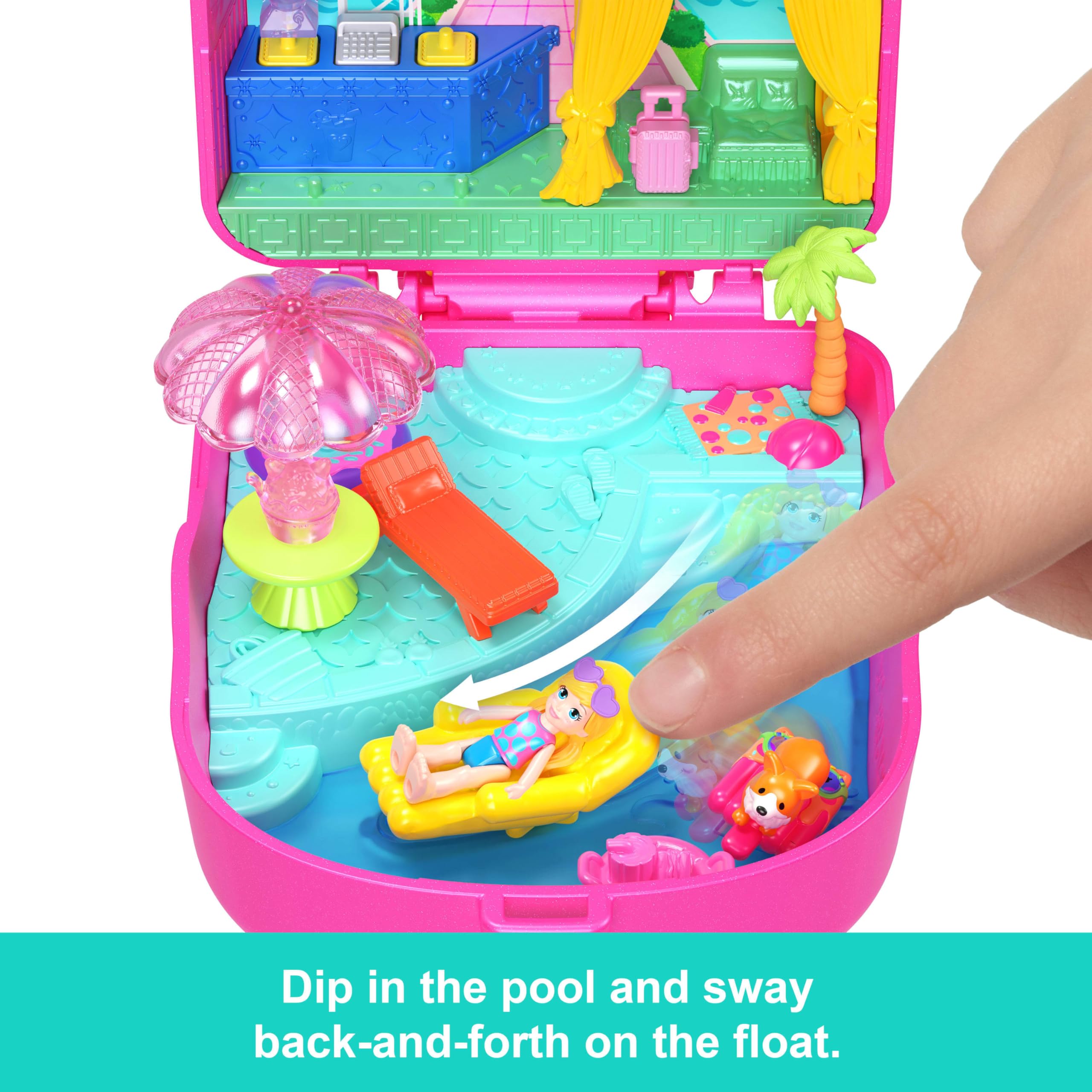 Polly Pocket Kitty Popsicle Resort Compact - Travel Playset with Micro Doll & 11 Accessories 7