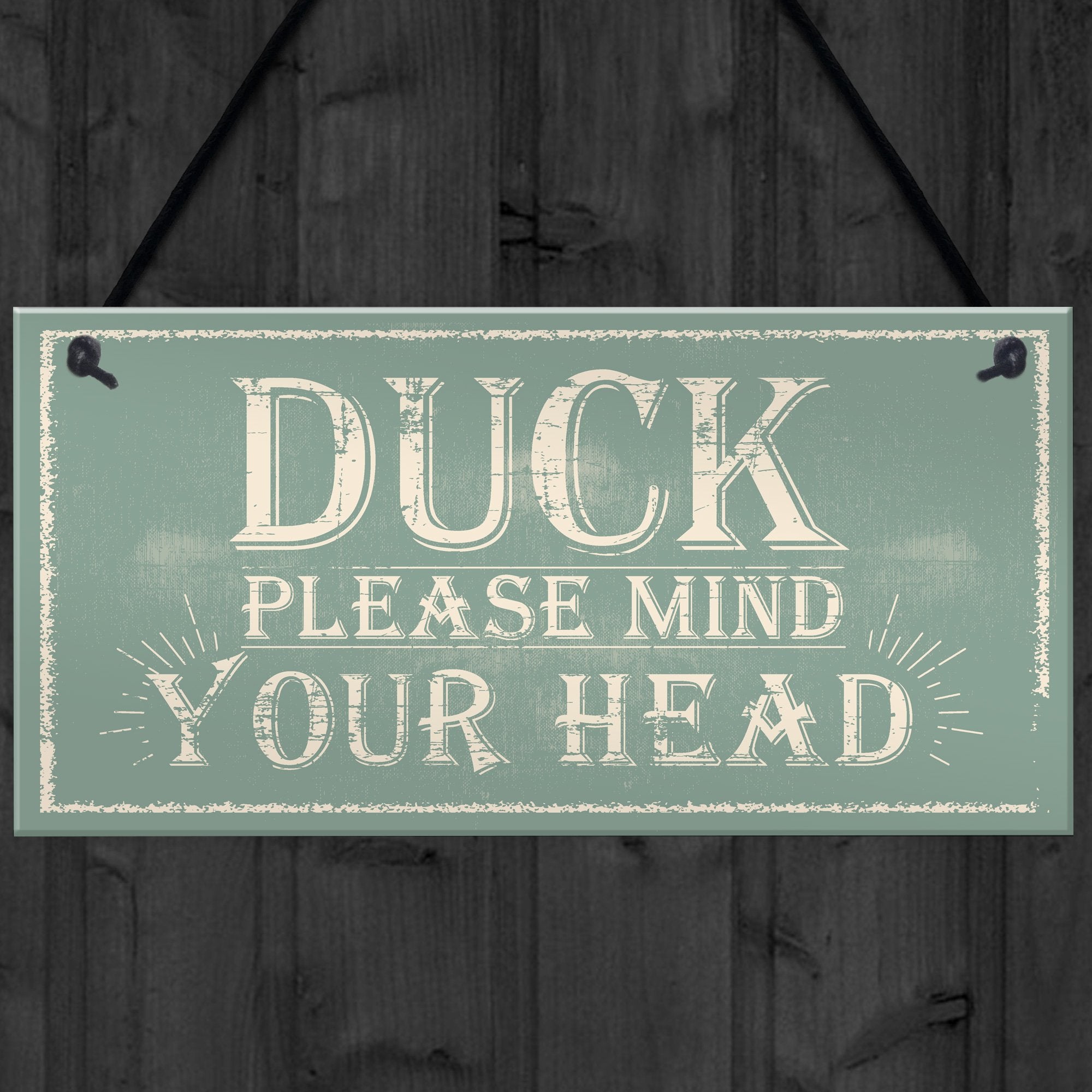RED OCEAN Mind Your Head Friendship Home Gift Hanging Door Wall Plaque | PVC | 200 x 100 mm 4