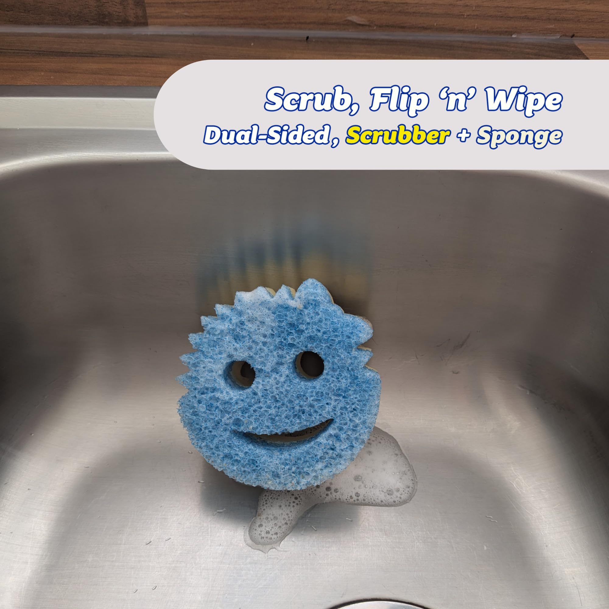 Scrub Daddy Scrub Mommy Dual Sided Non-Scratch Cleaning Sponges - Blue, 2 Pack