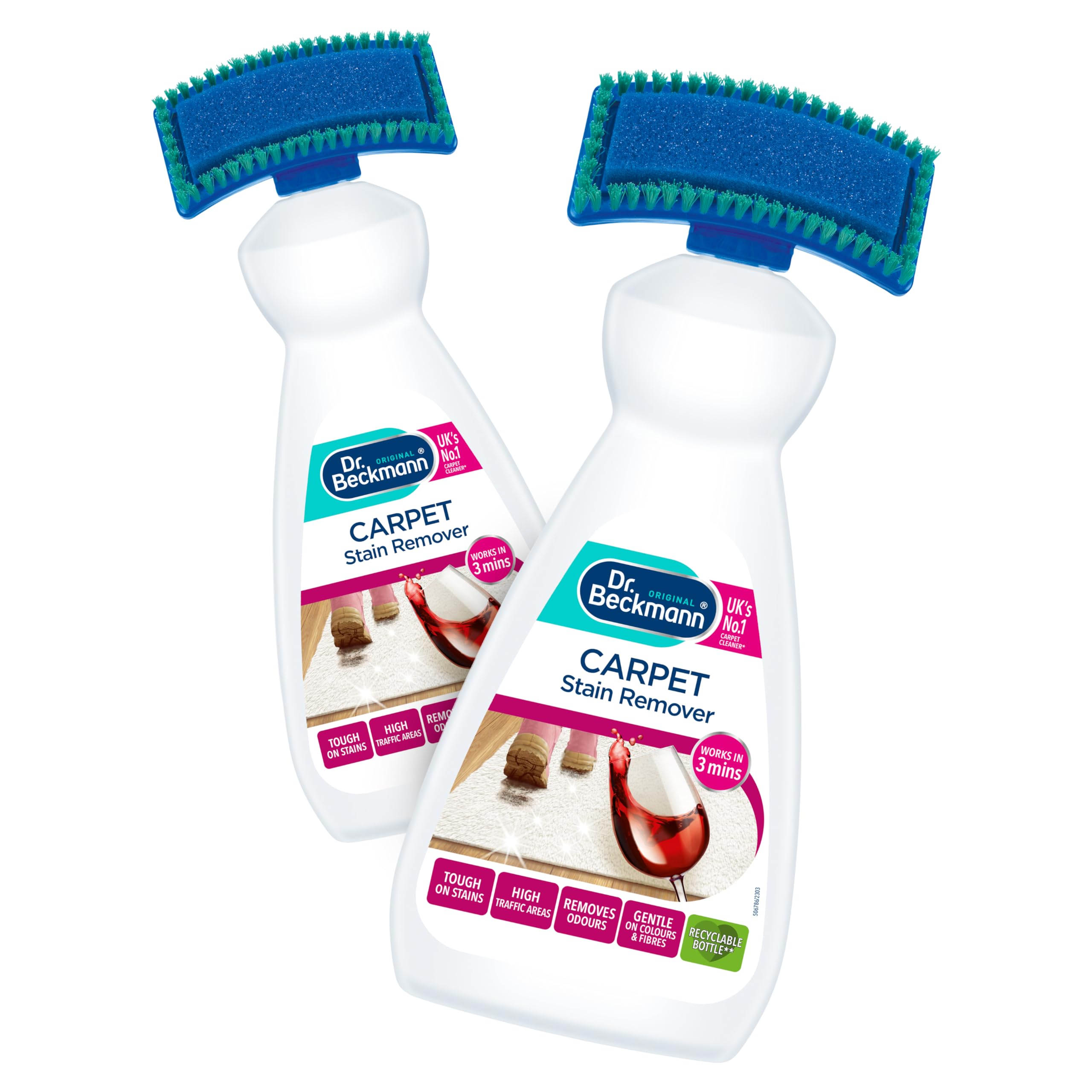 Dr. Beckmann Carpet Stain Remover - Oxy-Powered Formula for Quick Stain & Odour Removal | 2 x 650 ml