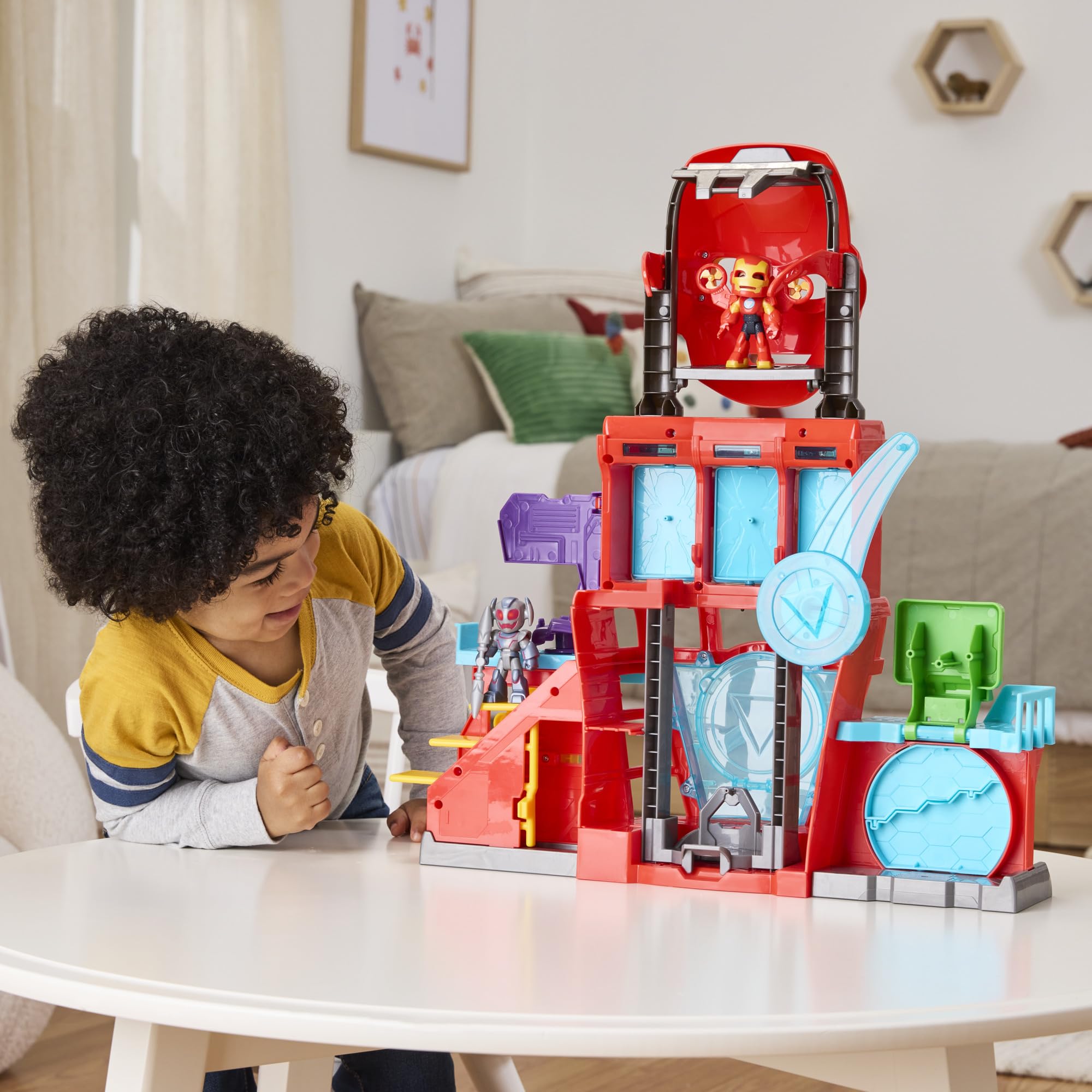 Marvel Press Iron Man and His Awesome Friends Iron Quarters Playset | Ages 3+ | 2 Figures Included 9