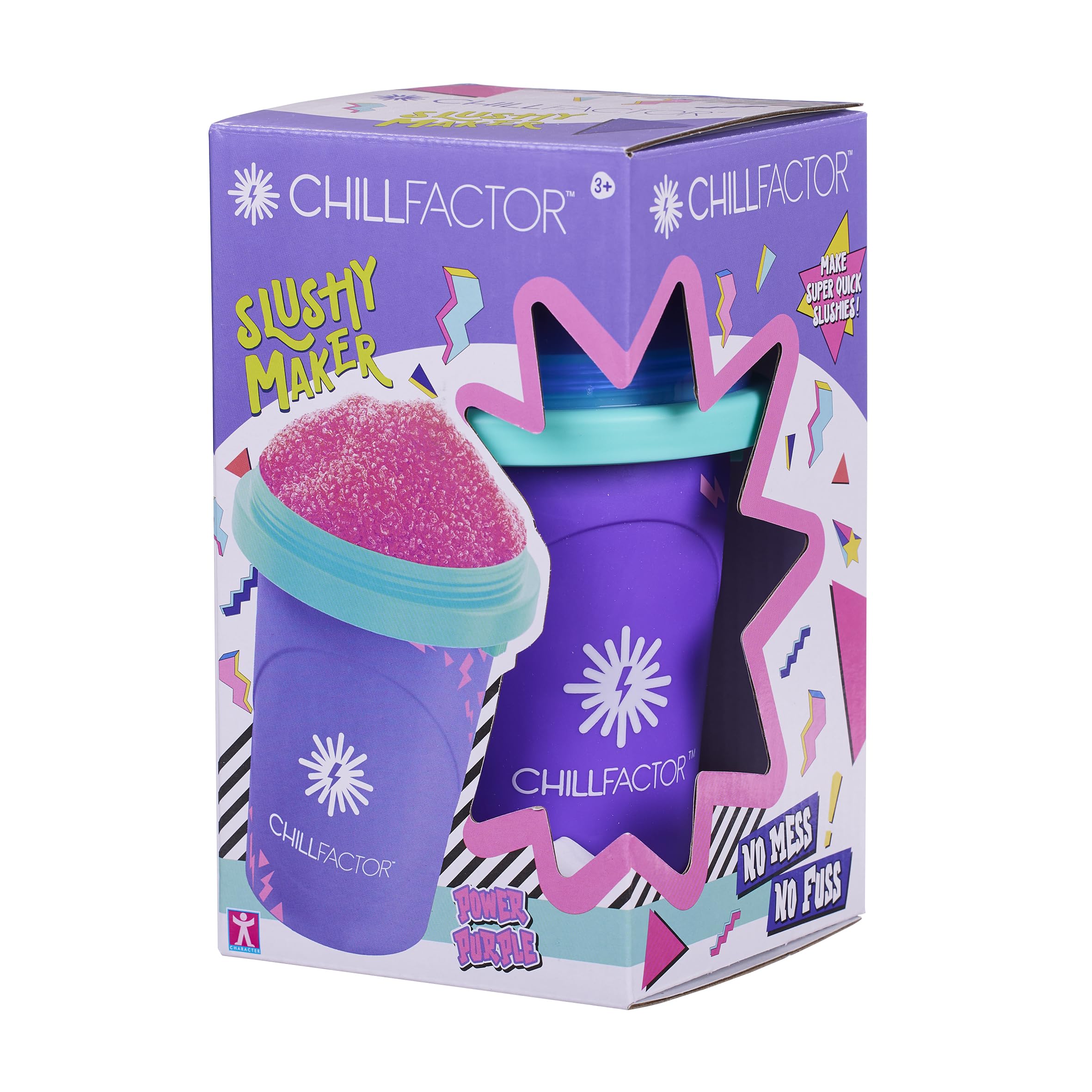 Chill Factor Colour Shock Slushy Maker - Reusable Power Purple with Rapid Freeze Technology
