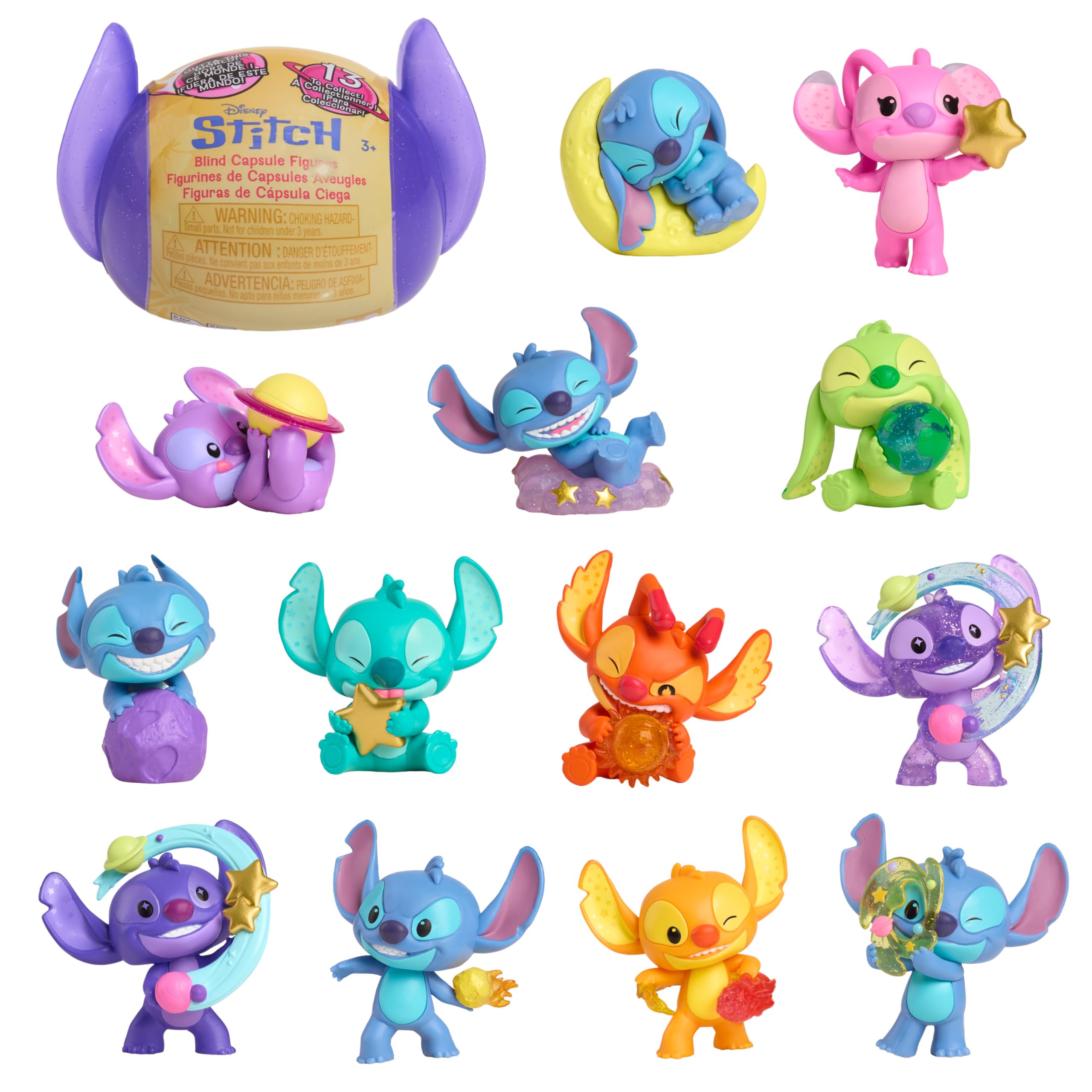 Disney Stitch Outta This World Collectible Mini Figure Capsule - Blind Surprise with 13 Kawaii Figures, Ages 3+ 7