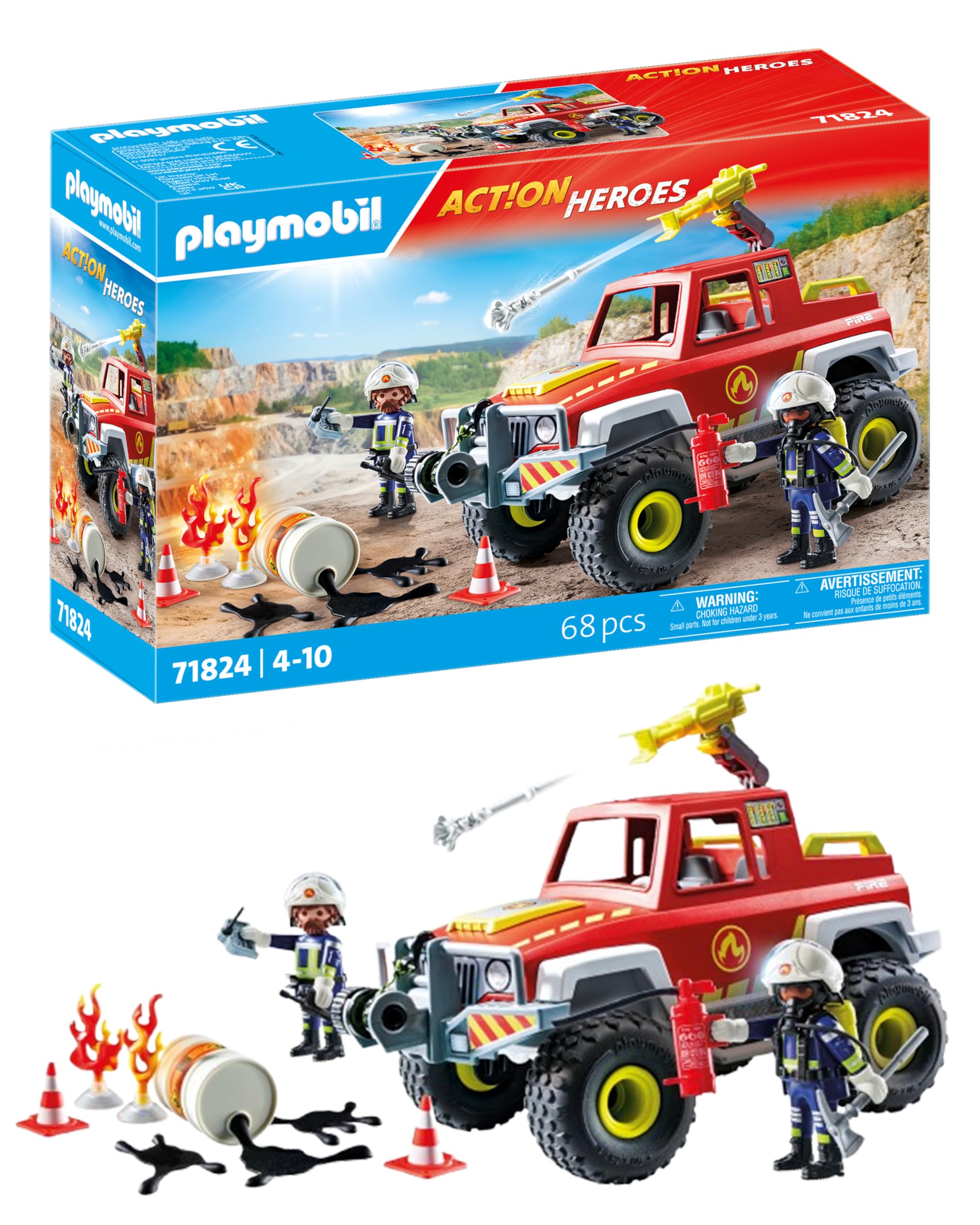 Playmobil Action Heroes Fire Truck - Vehicle Playset for Kids 4+