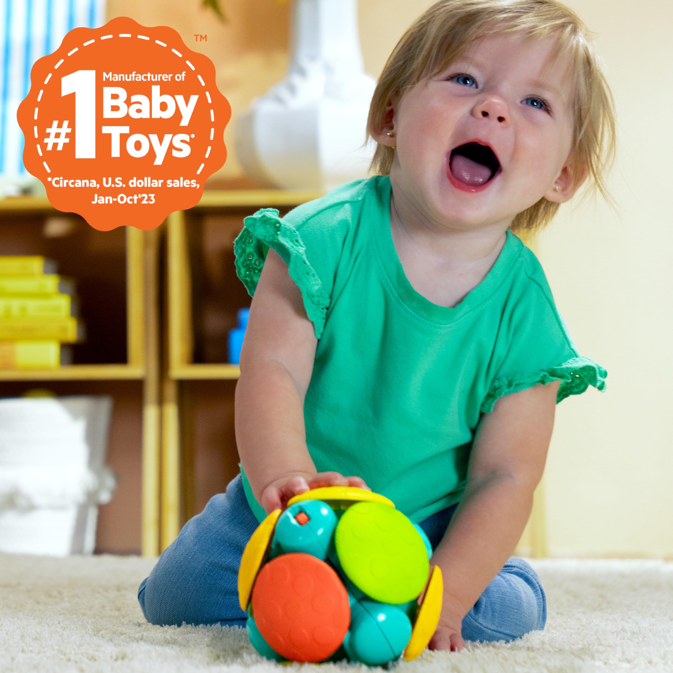 Bright Starts Wobble Bobble Ball - Interactive Chase Toy for Babies 17