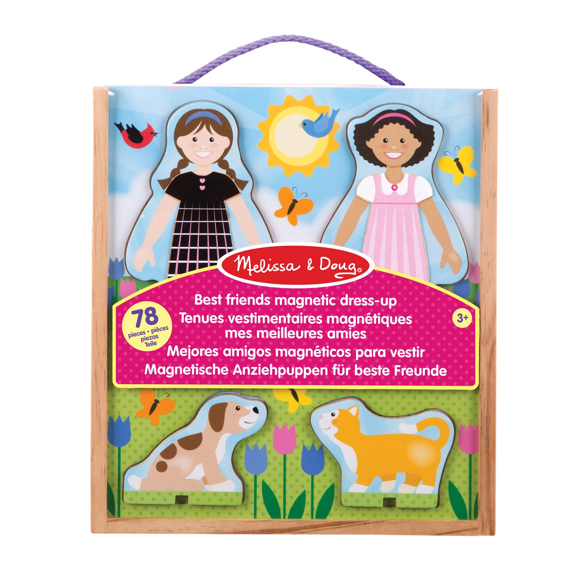 Melissa & Doug Best Friends Magnetic Dress-Up Doll Set - 78-Piece Wooden Playset for Kids Age 3+