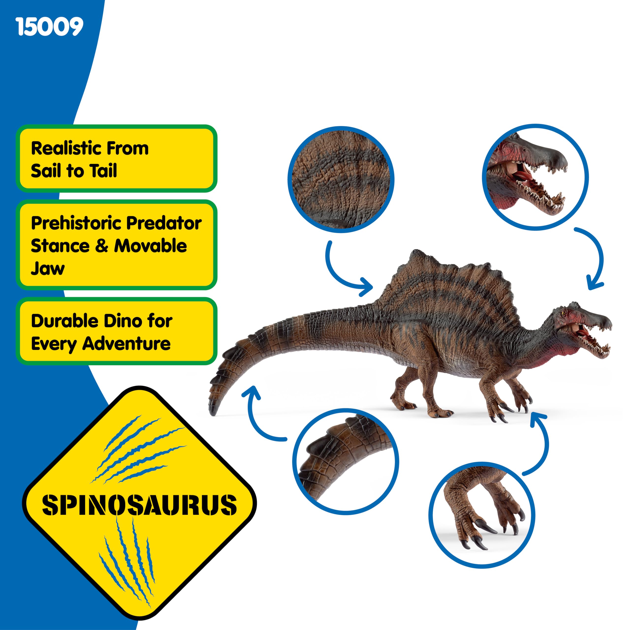 Schleich Spinosaurus Dinosaur Figure - Authentic, Hand-Painted Educational Toy for Kids 6