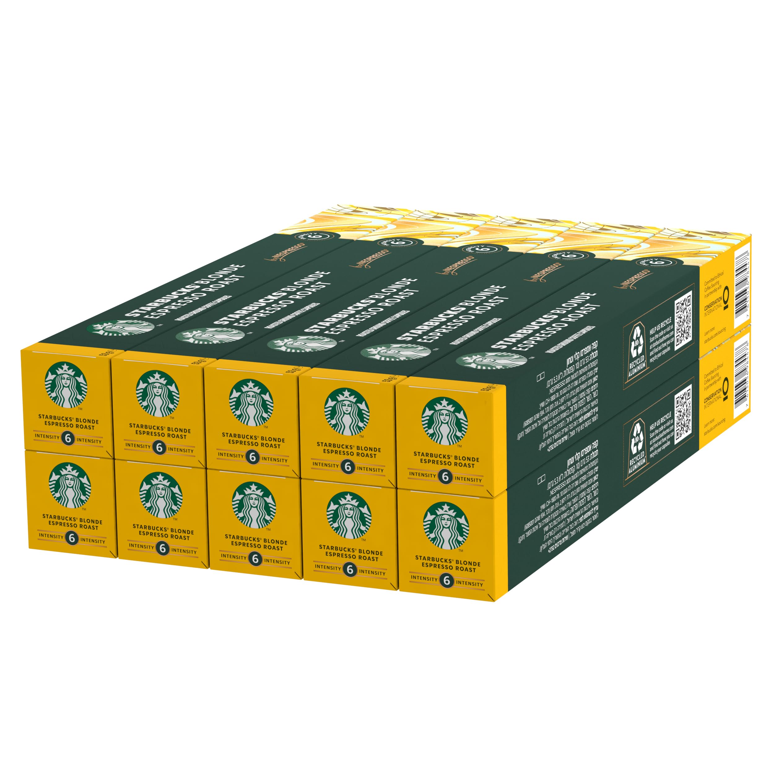STARBUCKS Blonde Espresso Roast Coffee Capsules for Nespresso, Light Roast, 10 Count 1