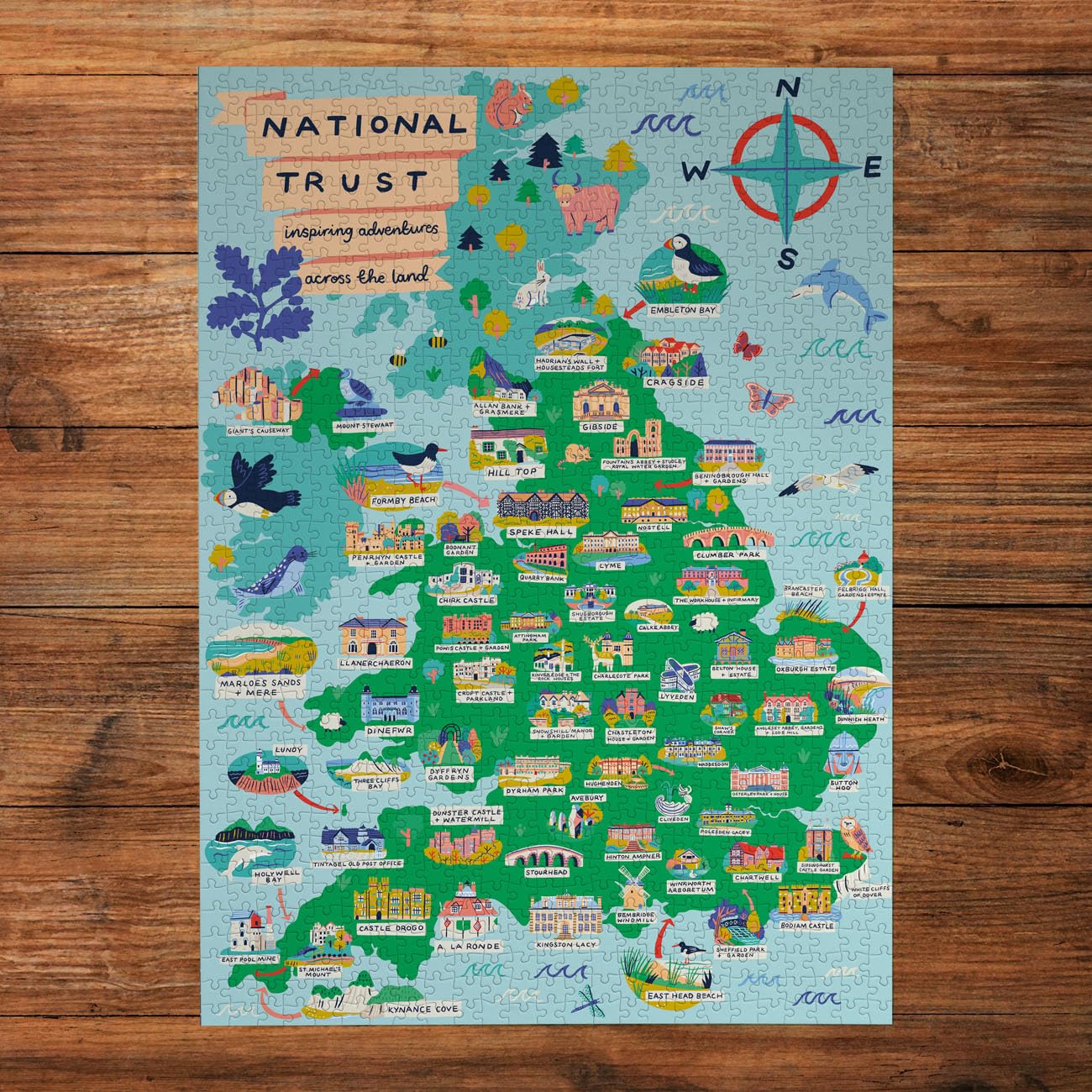 Gibsons National Trust Across the Land 500 Piece Jigsaw Puzzle for Adults | 48 x 34 cm