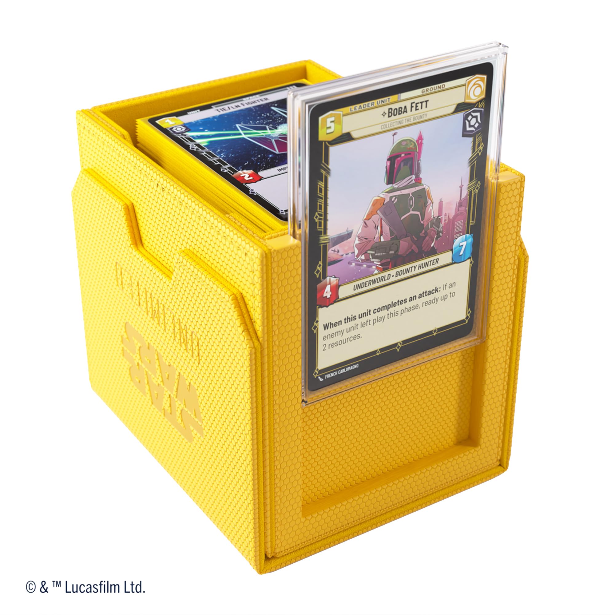 Gamegenic Star Wars Unlimited Deck Pod - Yellow | Holds 60 Double-Sleeved Cards | UV Protection Case 3