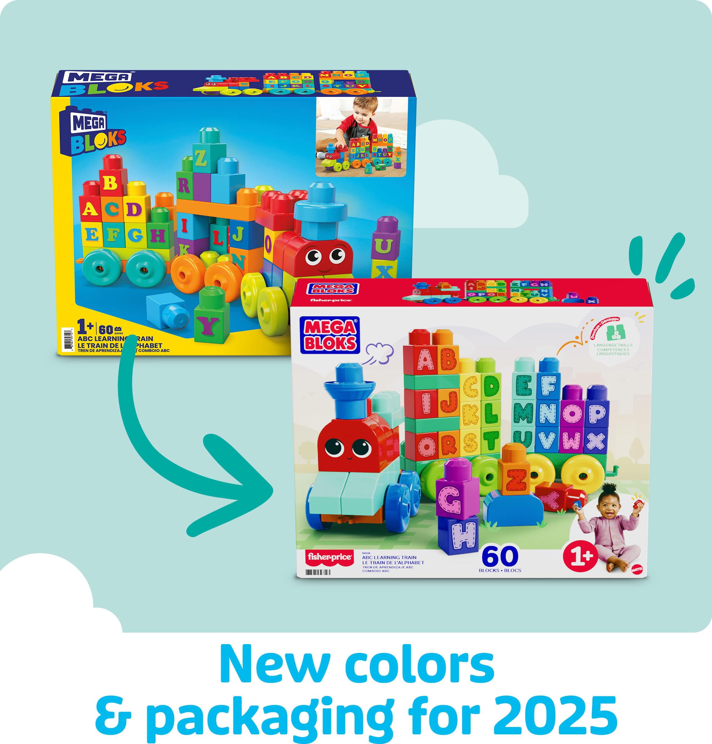 Mega Bloks Building Basics ABC-Lernzug ​​– Pädagogisches Bauset für Kleinkinder ab 1 Jahr 12