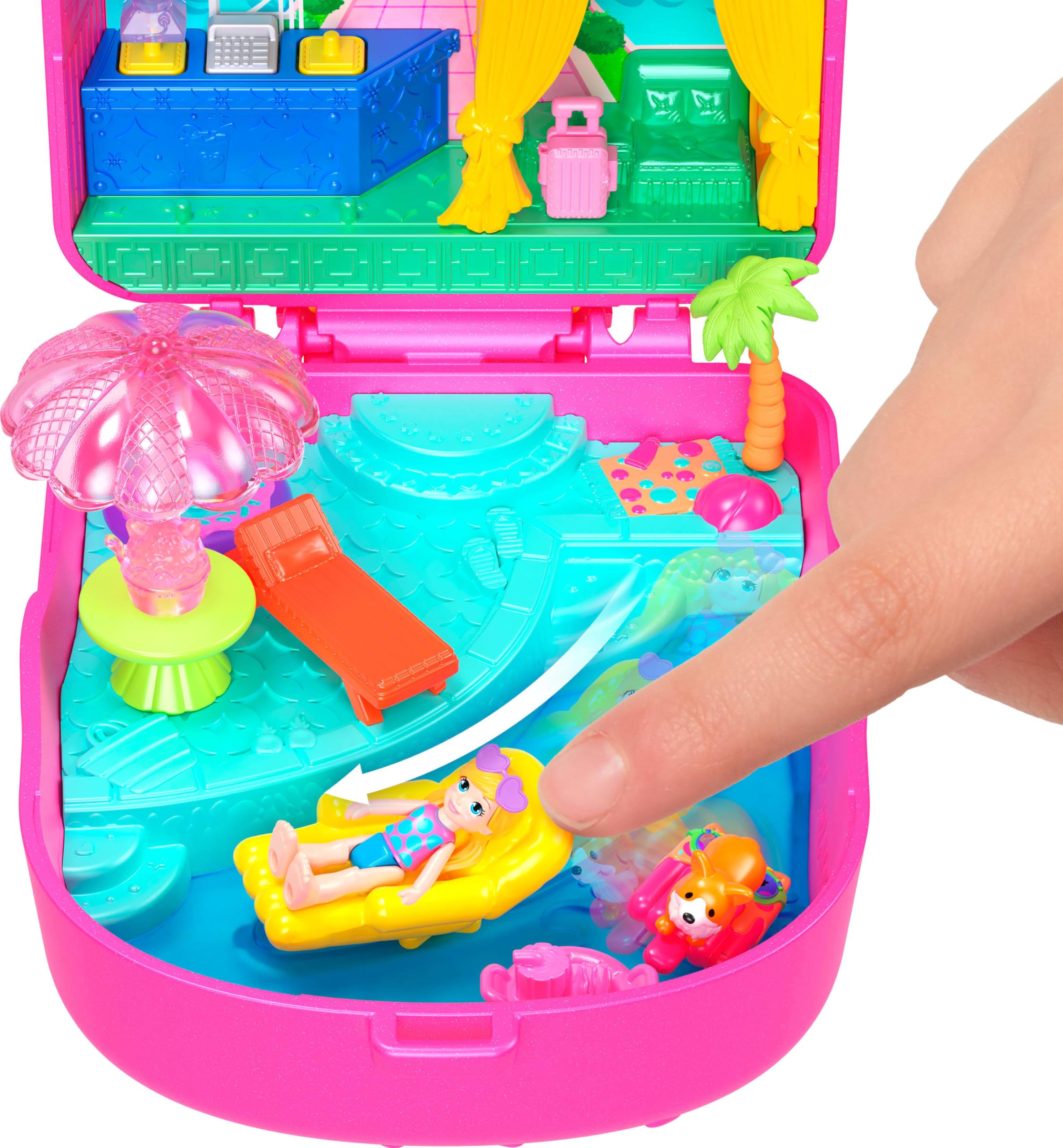 Polly Pocket Kitty Popsicle Resort Compact - Travel Playset with Micro Doll & 11 Accessories 3