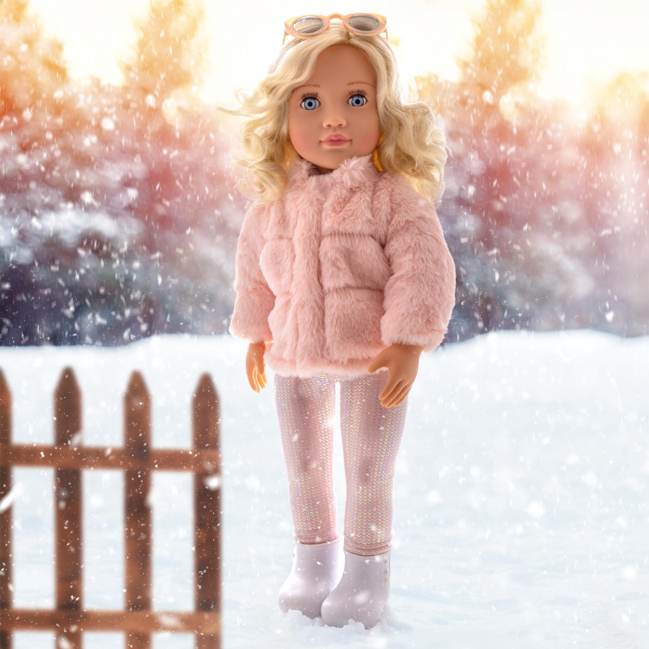 Our Generation Ava Doll - 18-inch Fashion Doll with Pink Faux-Fur Coat 9