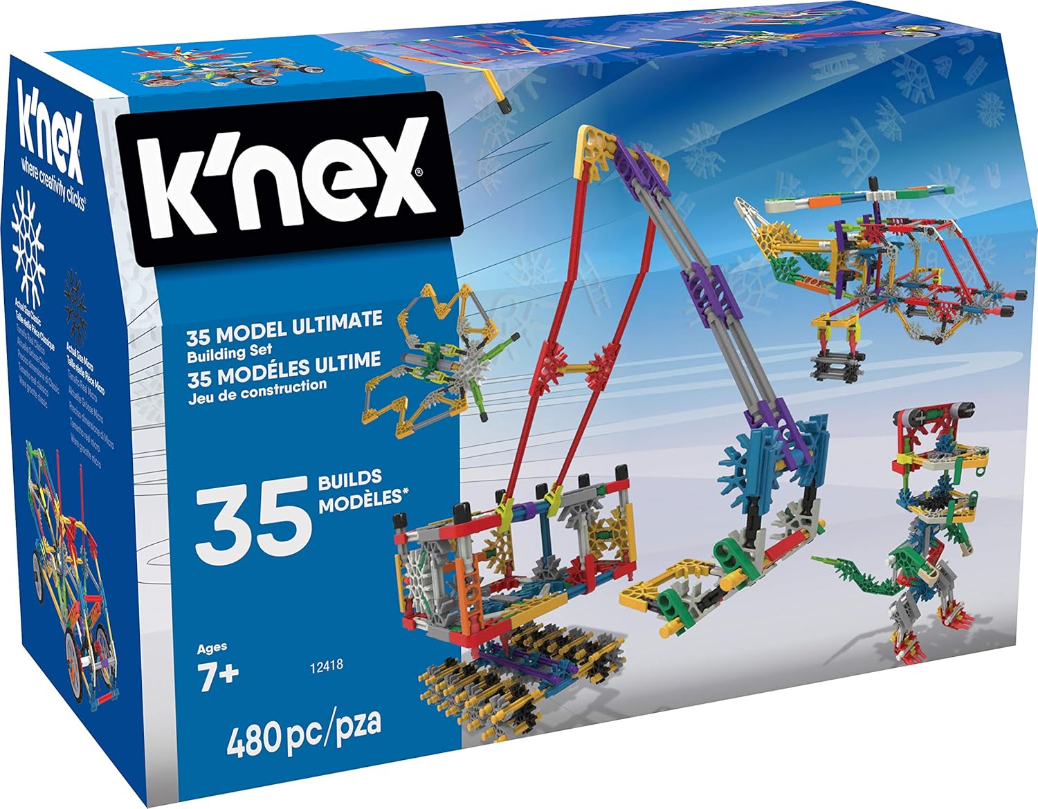 K'NEX 12418 Imagine 35 Model Ultimate Building Set - 480-Piece STEM Construction Toy for Kids 7+
